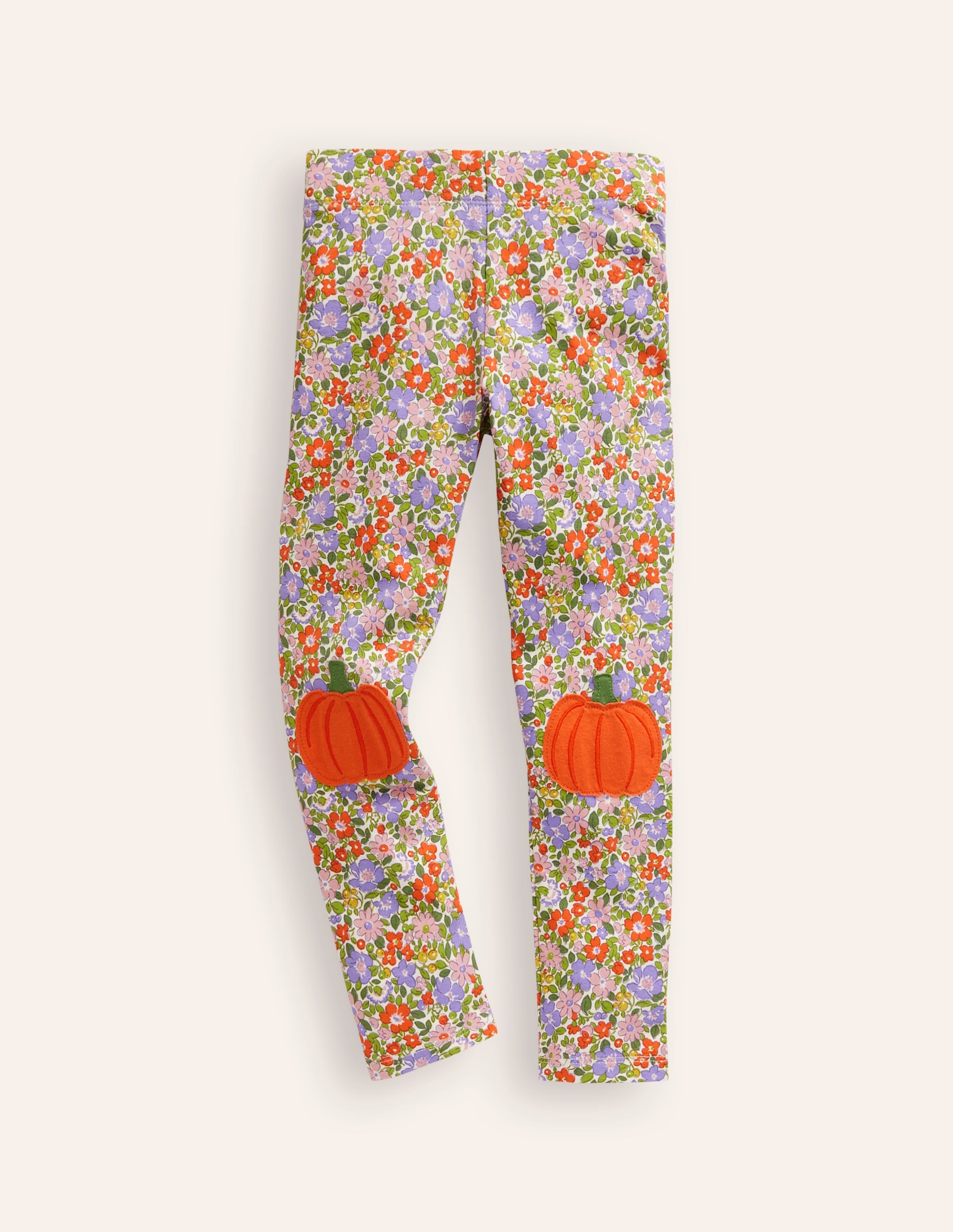 Legging à appliqué-Citrouille florale violet aster - Image 1