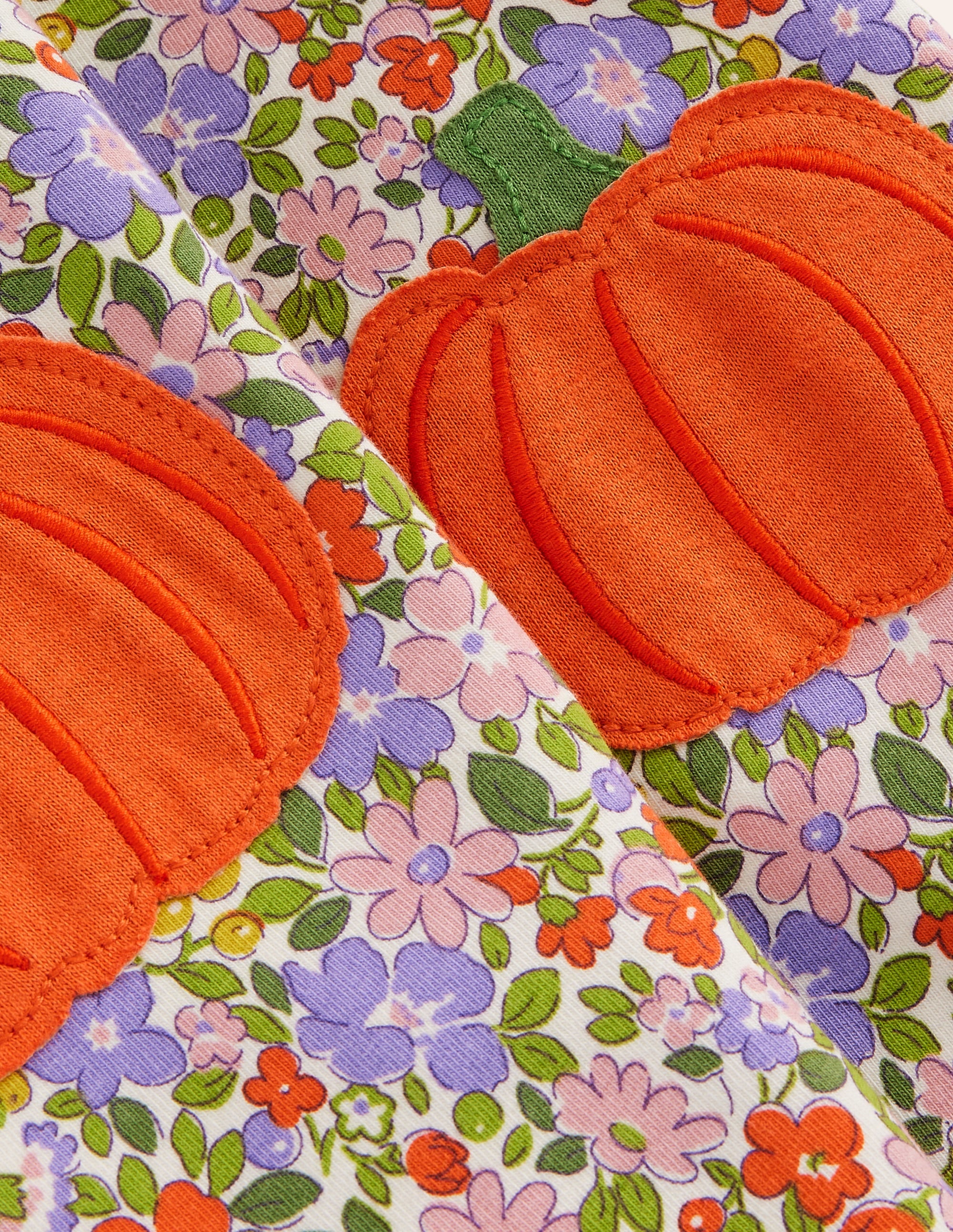 Legging à appliqué-Citrouille florale violet aster - Image 3