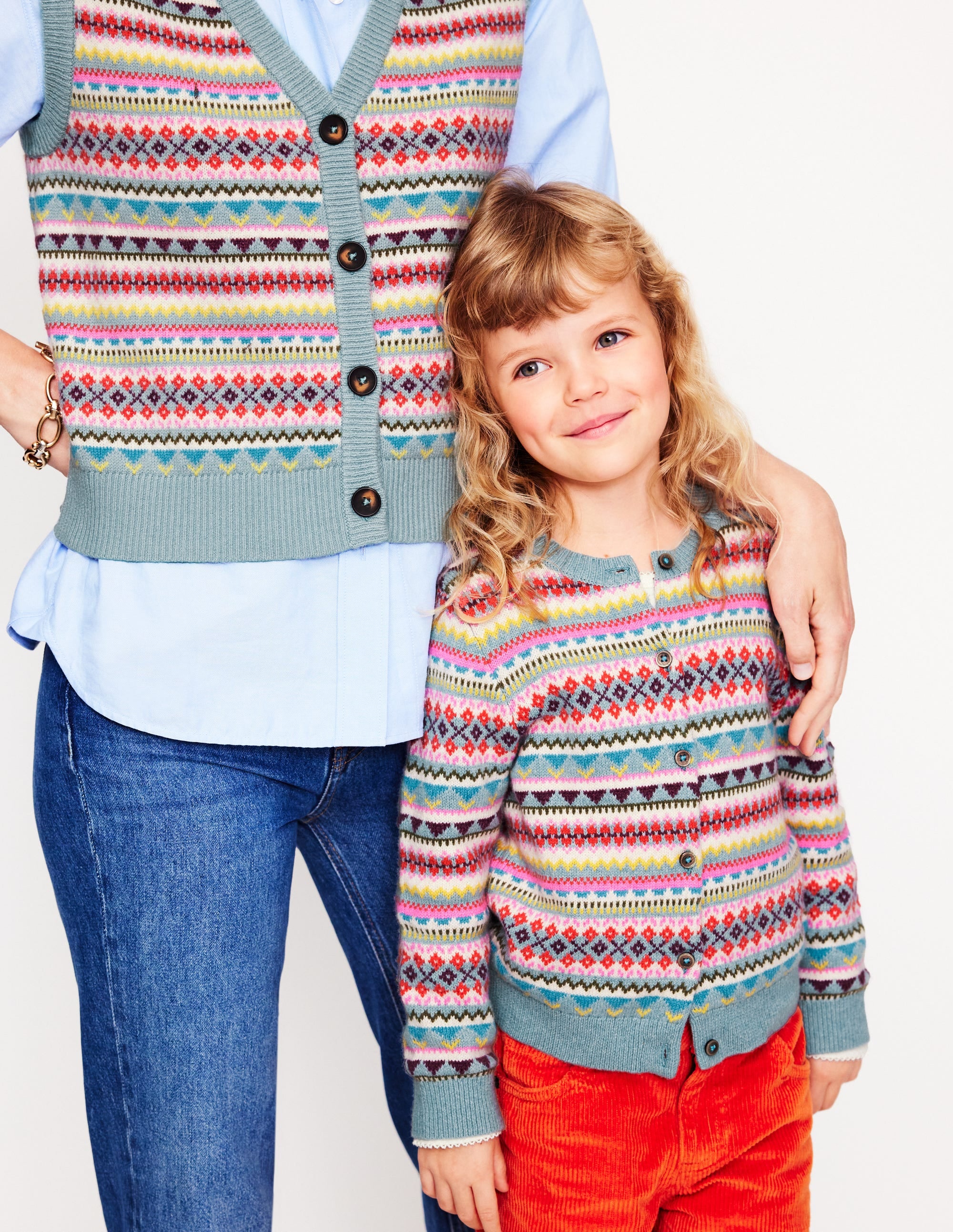 Cardigan Edie à motif jacquard-Motif jacquard bleu ruisseau - Image 5