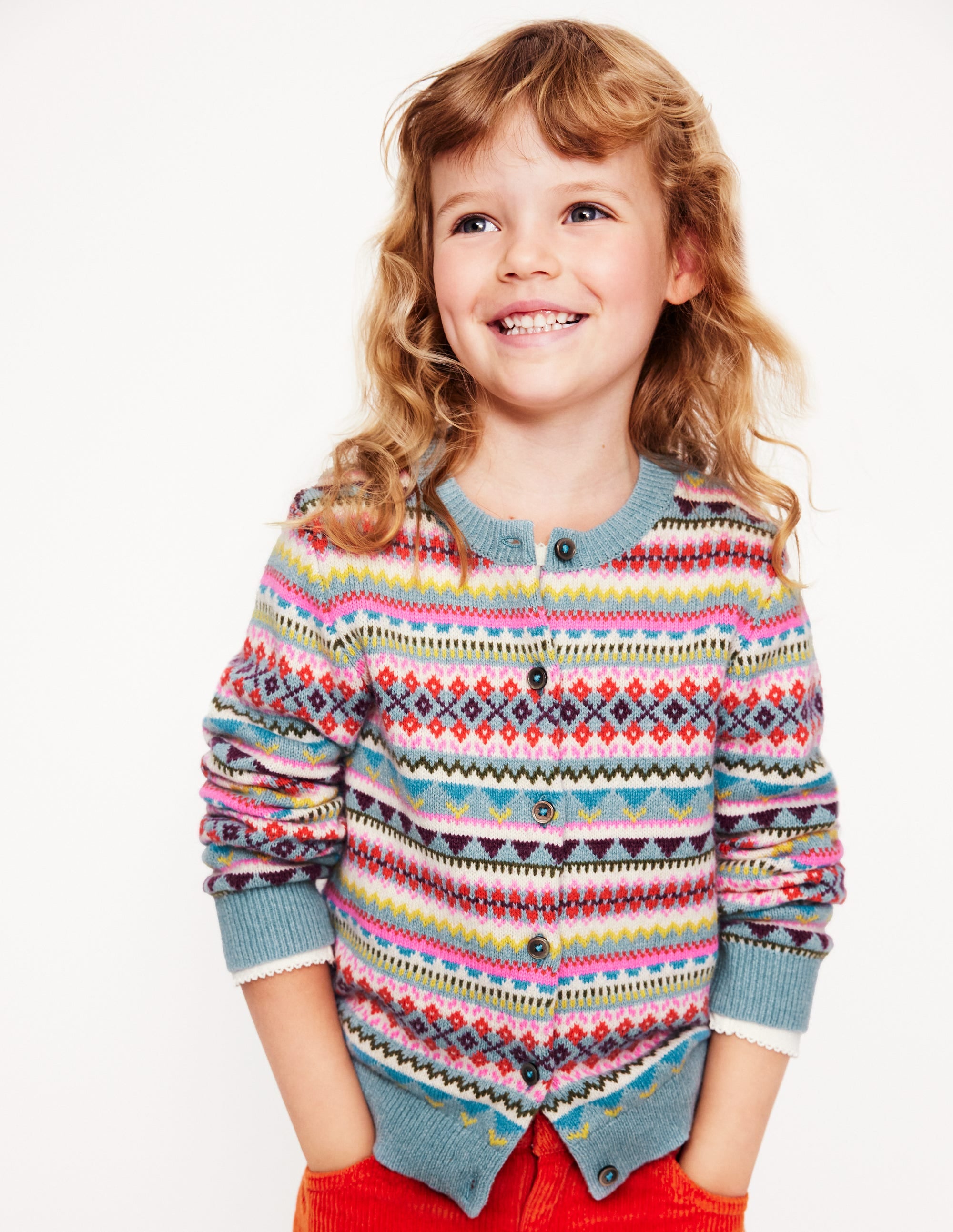 Cardigan Edie à motif jacquard-Motif jacquard bleu ruisseau - Image 8