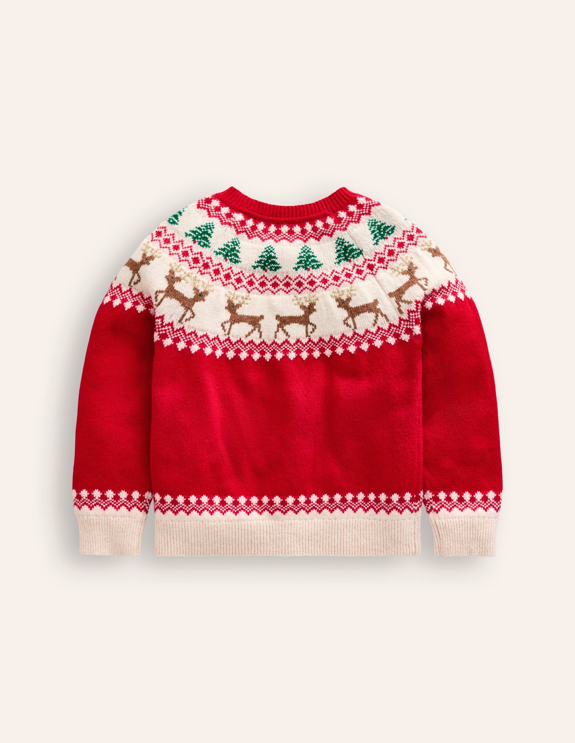 Edie Fair-Isle-Strickjacke-Mohnblumenrotes Rentier - Image 2