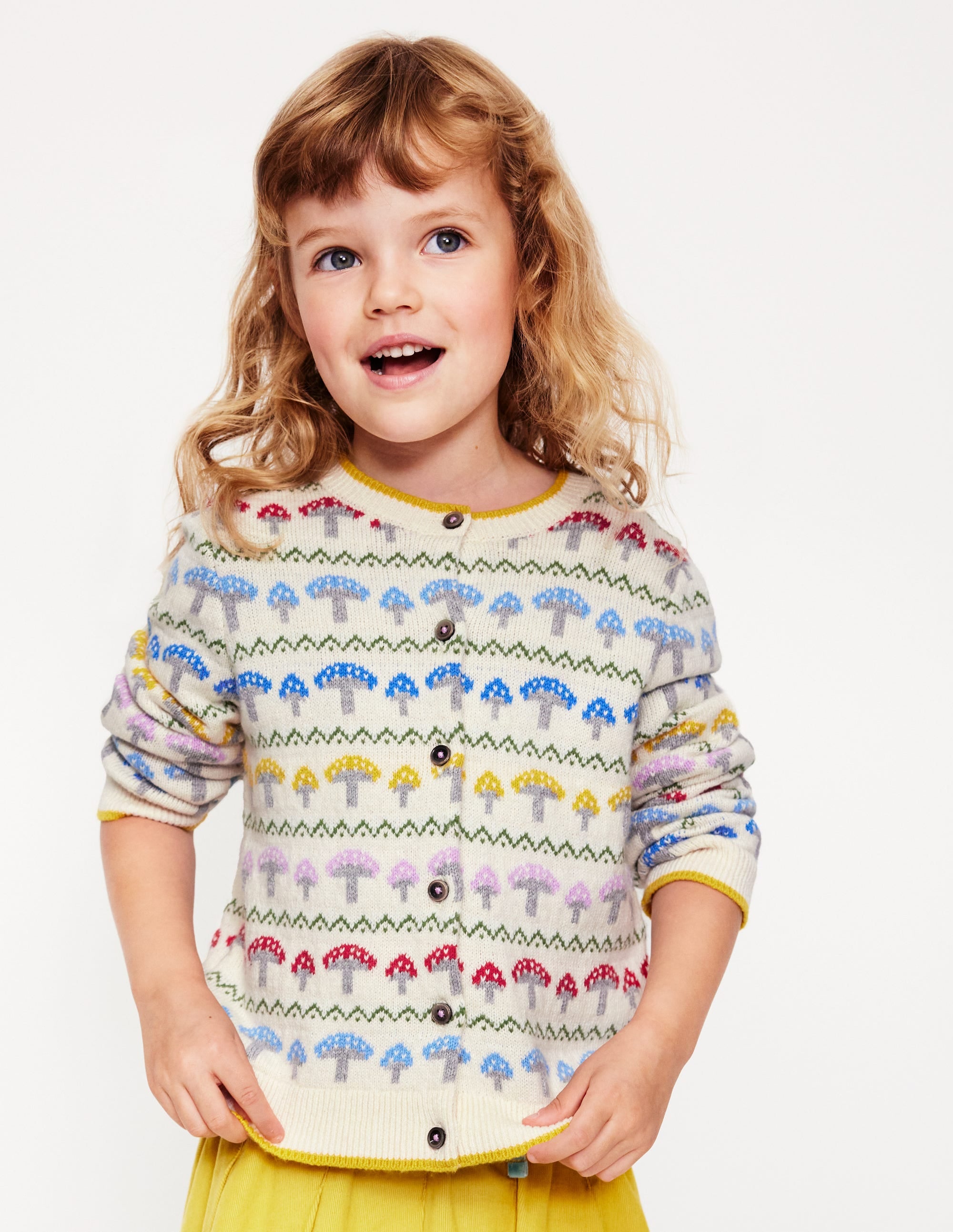 Edie Fair-Isle-Strickjacke-Beige Fliegenpilz Fair-Isle - Image 7
