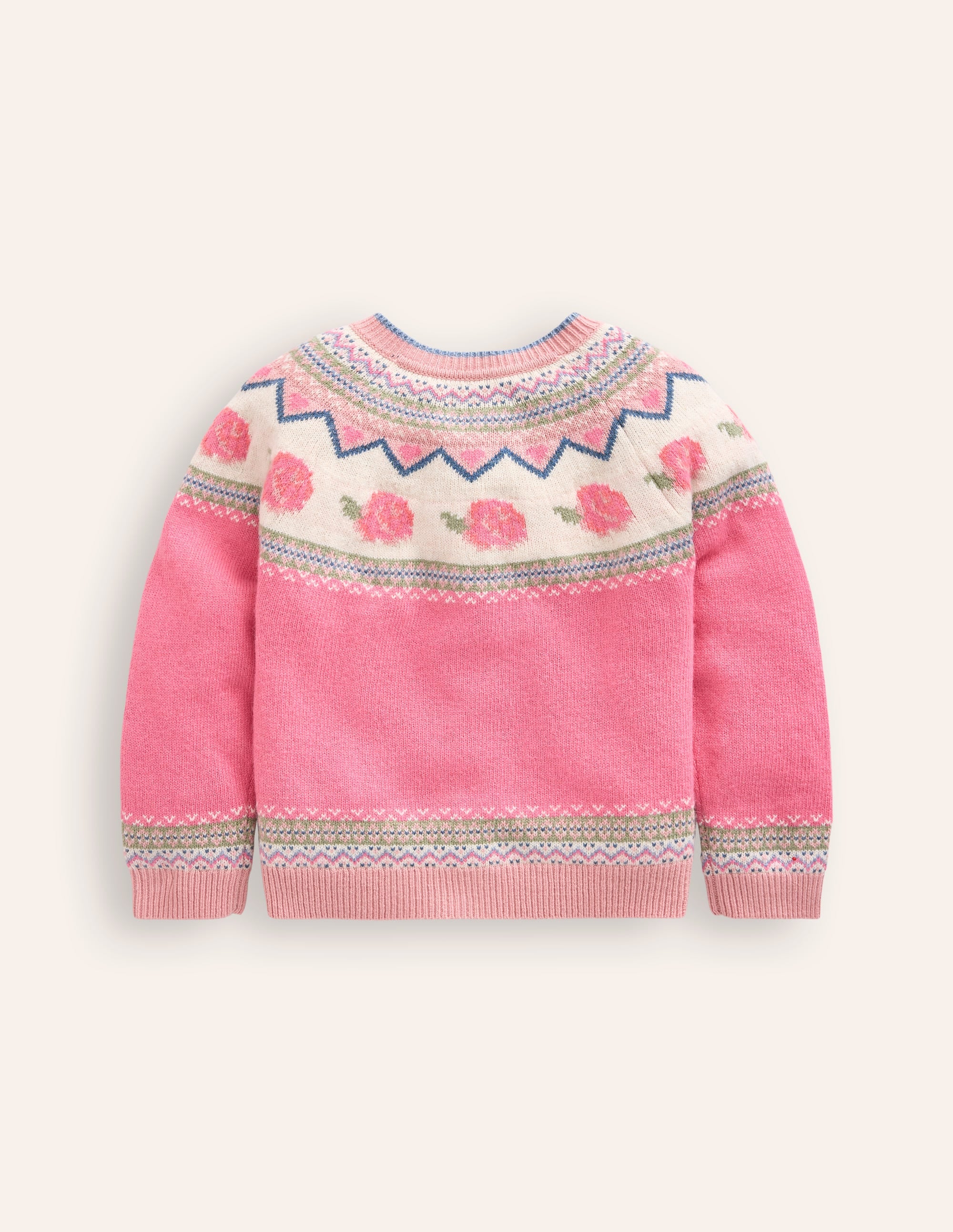 Edie Fair-Isle-Strickjacke-Mineral Blue Confetti Spot - Image 4