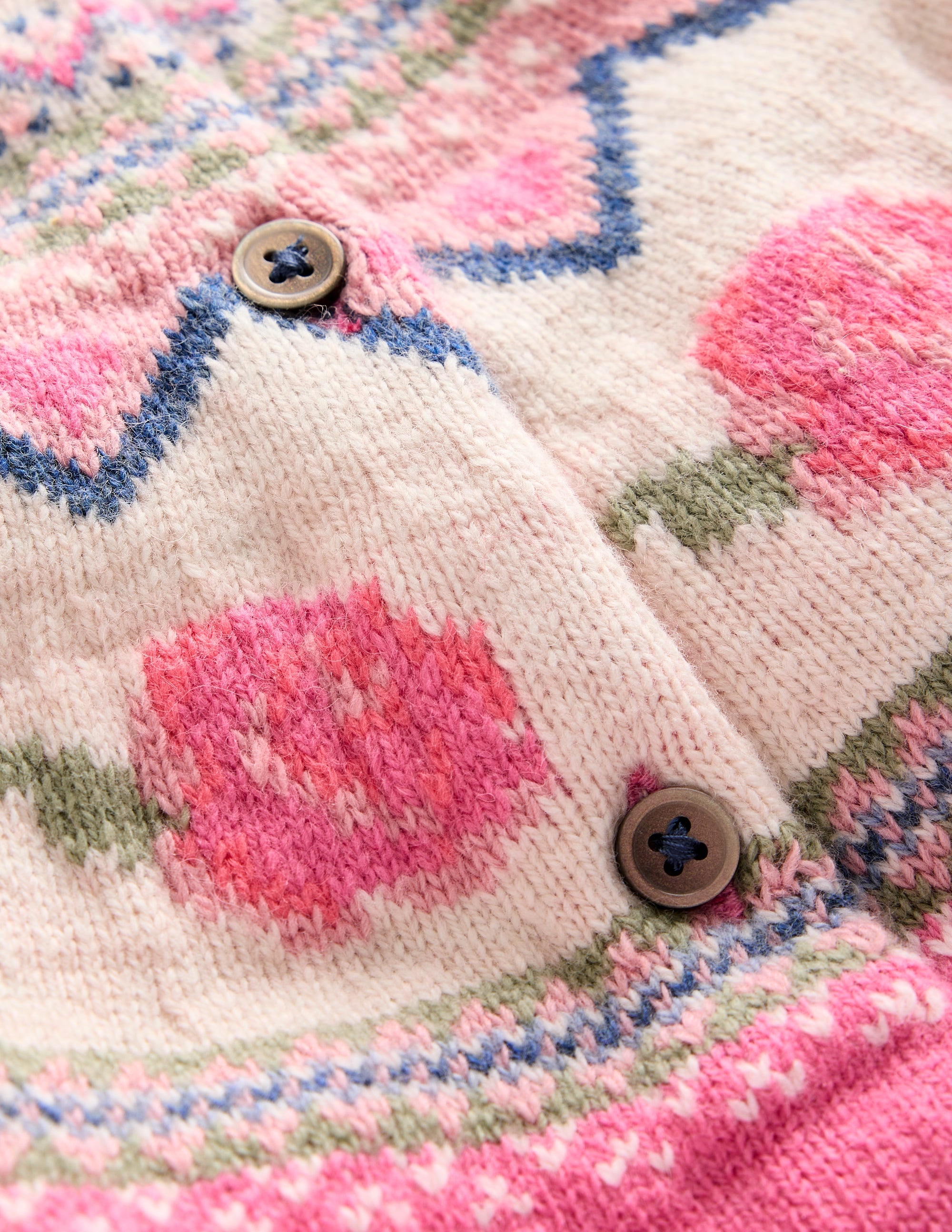 Edie Fair-Isle-Strickjacke-Mineral Blue Confetti Spot - Image 5