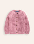 Strickjacke mit Zopfmuster-Vintage Rosa