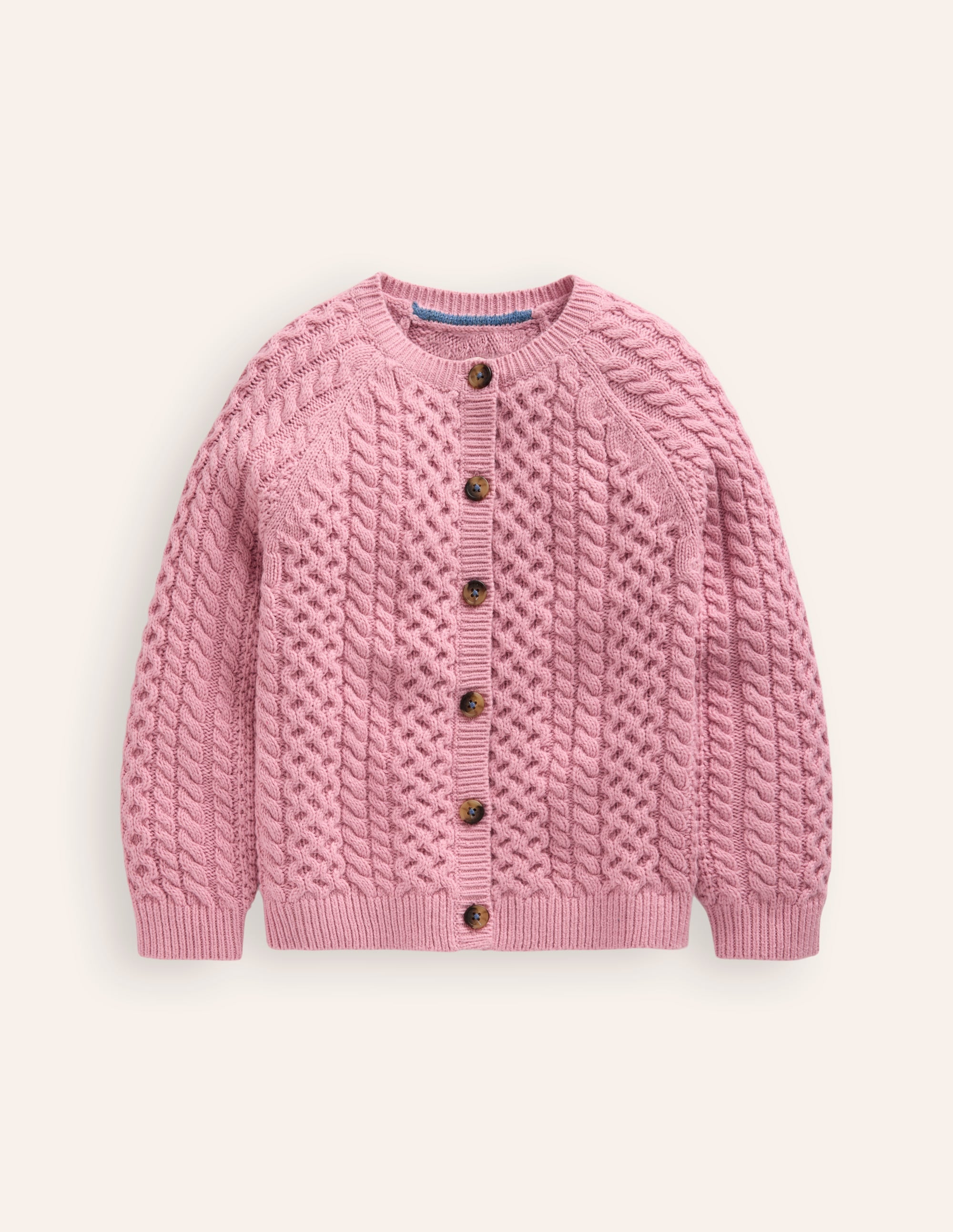 Strickjacke mit Zopfmuster-Vintage Rosa - Image 1
