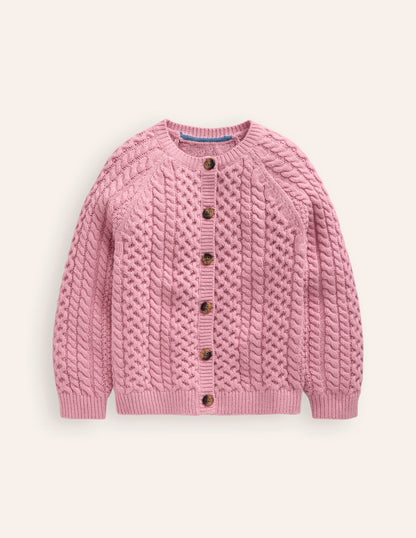 Cable Cardigan-Vintage Pink