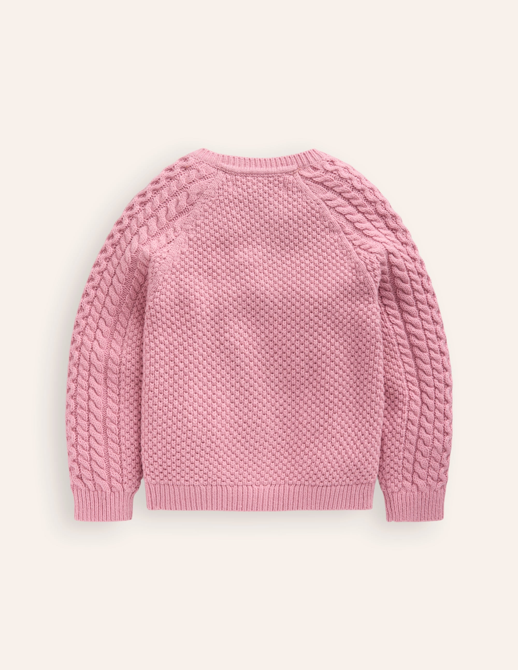 Strickjacke mit Zopfmuster-Vintage Rosa - Image 2