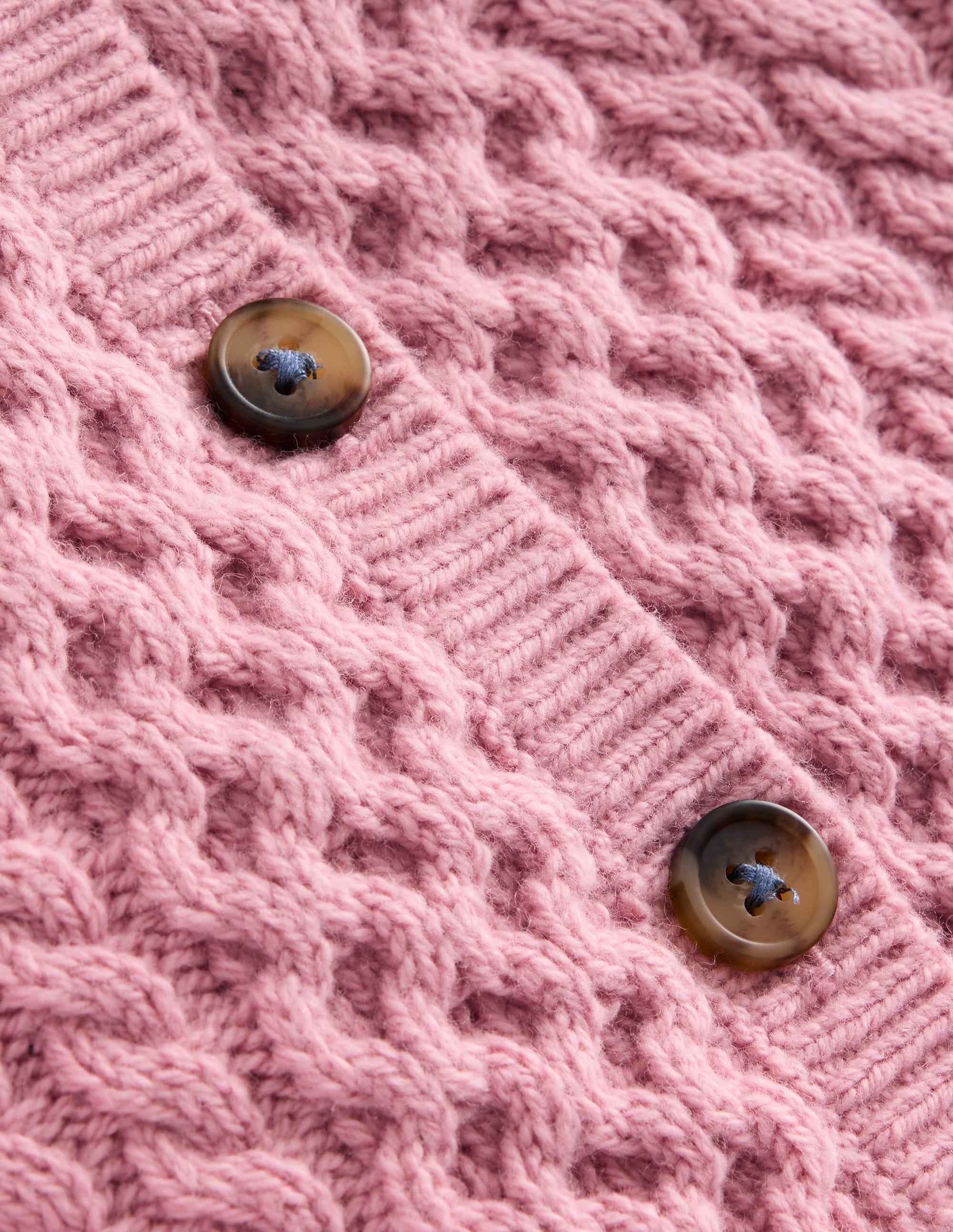 Strickjacke mit Zopfmuster-Vintage Rosa - Image 3