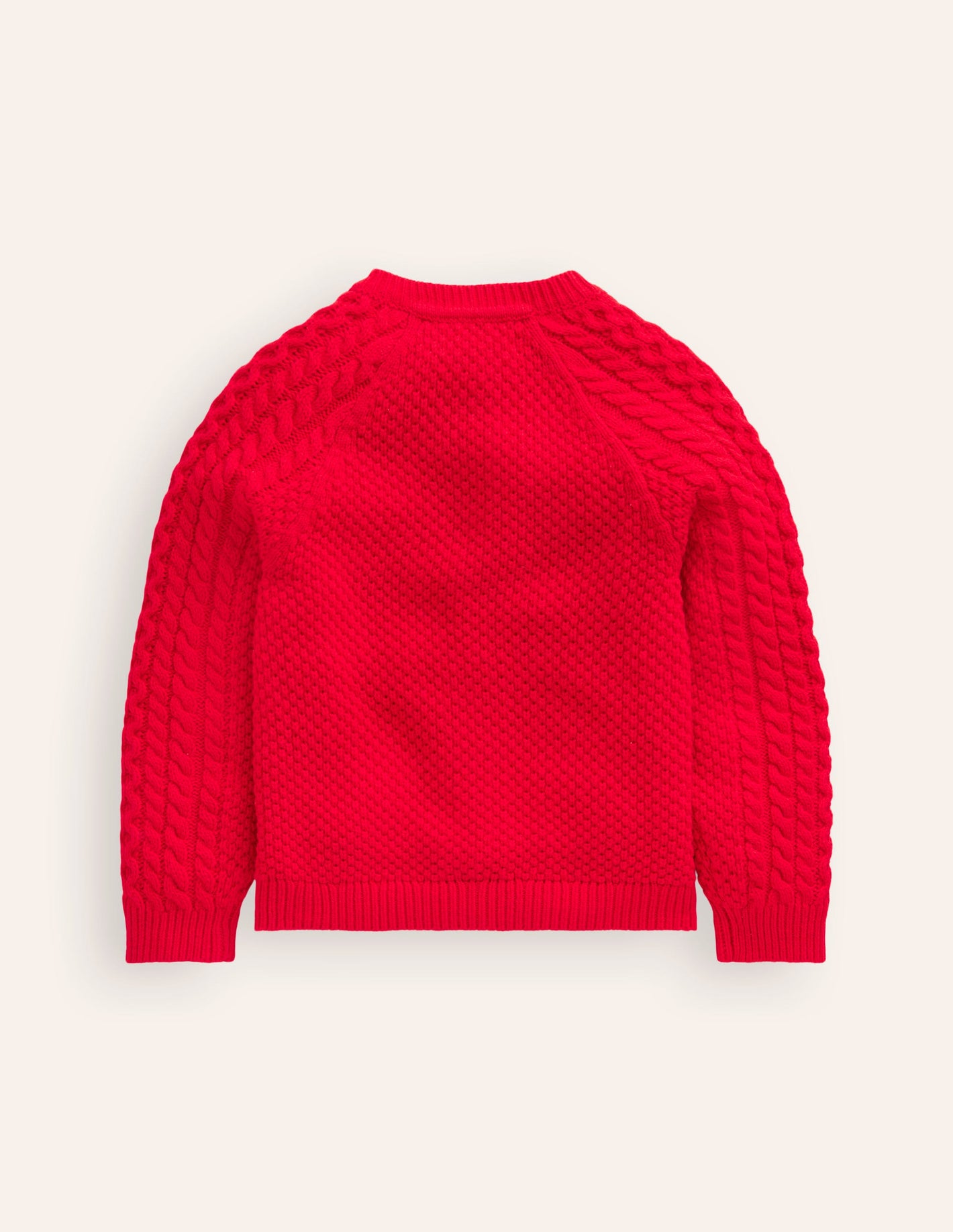 Cable Cardigan-Poppy Red