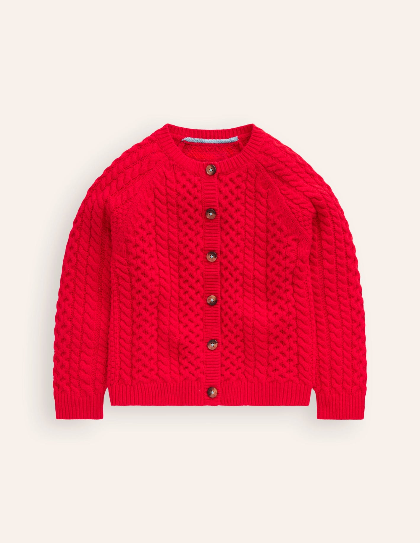 Cable Cardigan-Poppy Red