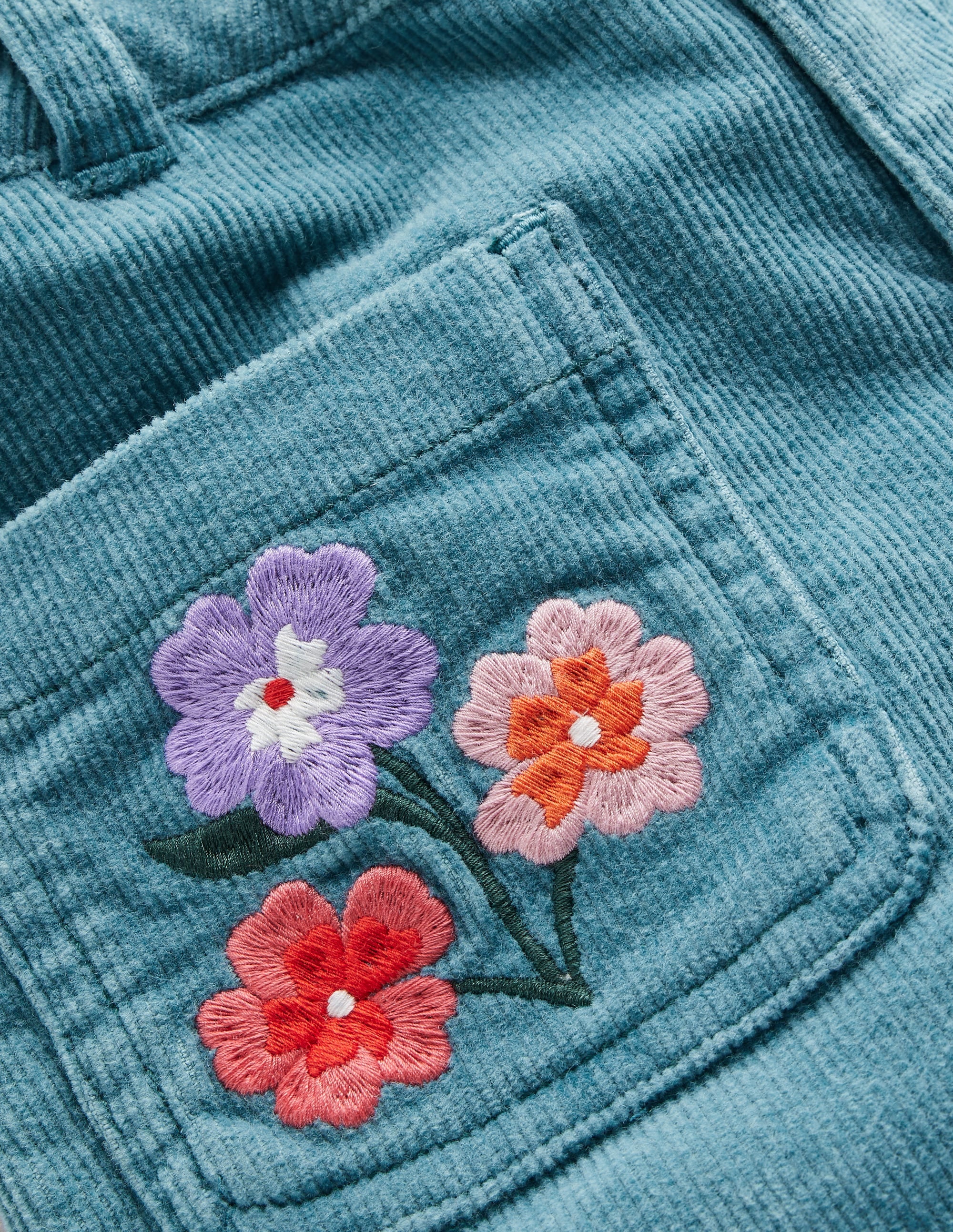 Pantalon évasé-Broderie florale pied d'alouette - Image 3