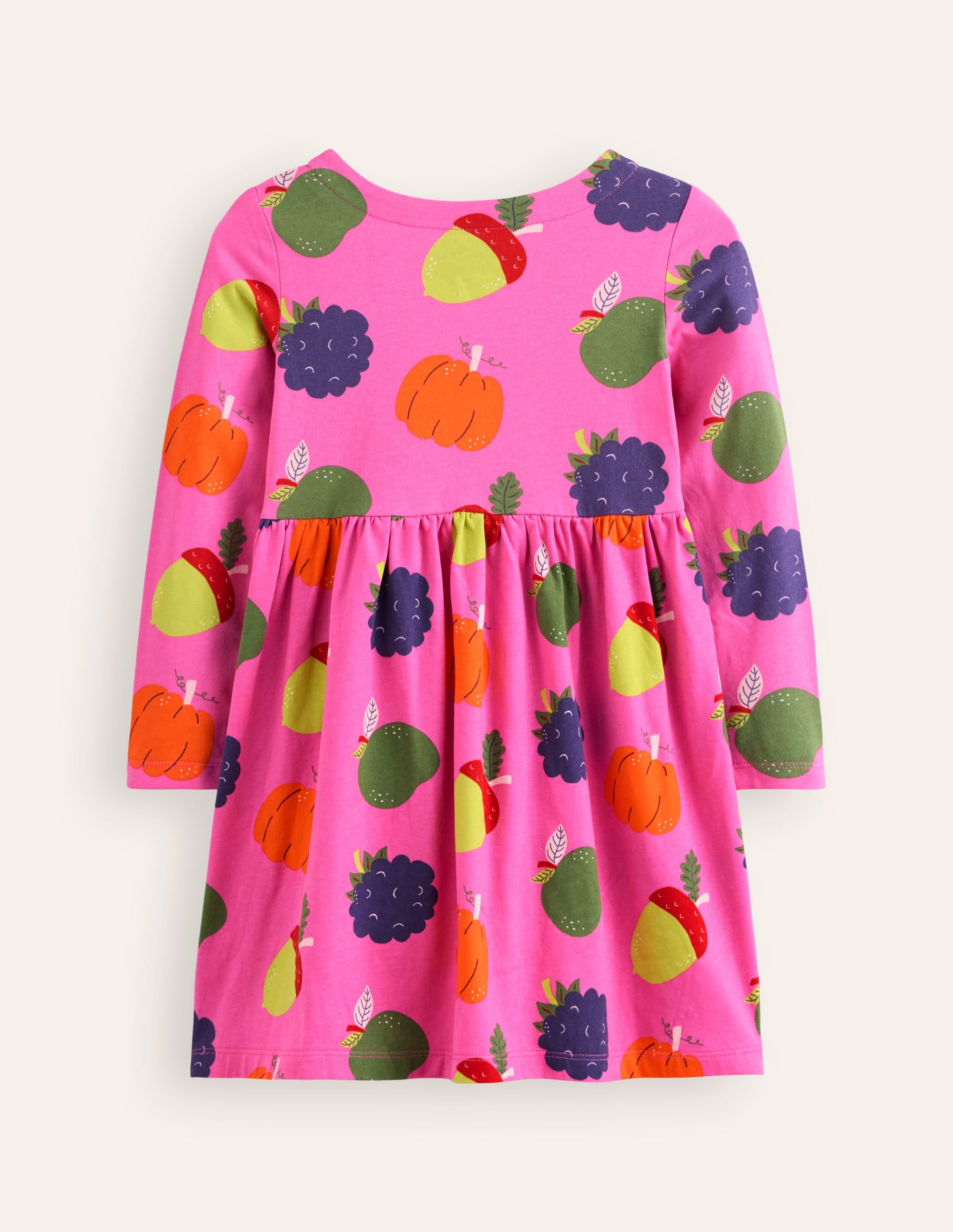Robe fun à manches longues en jersey-Copains de l'automne rose bonheur - Image 2