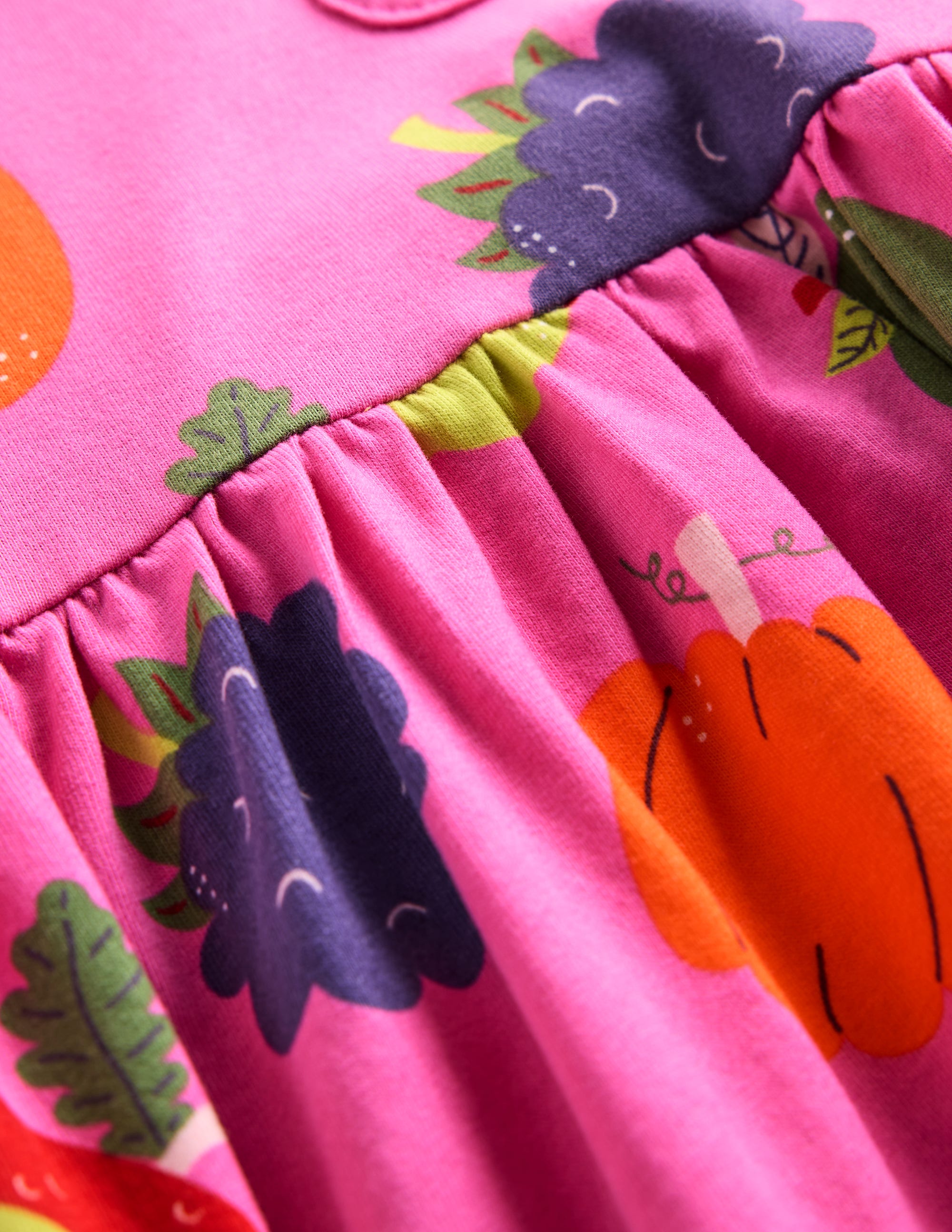 Robe fun à manches longues en jersey-Copains de l'automne rose bonheur - Image 3