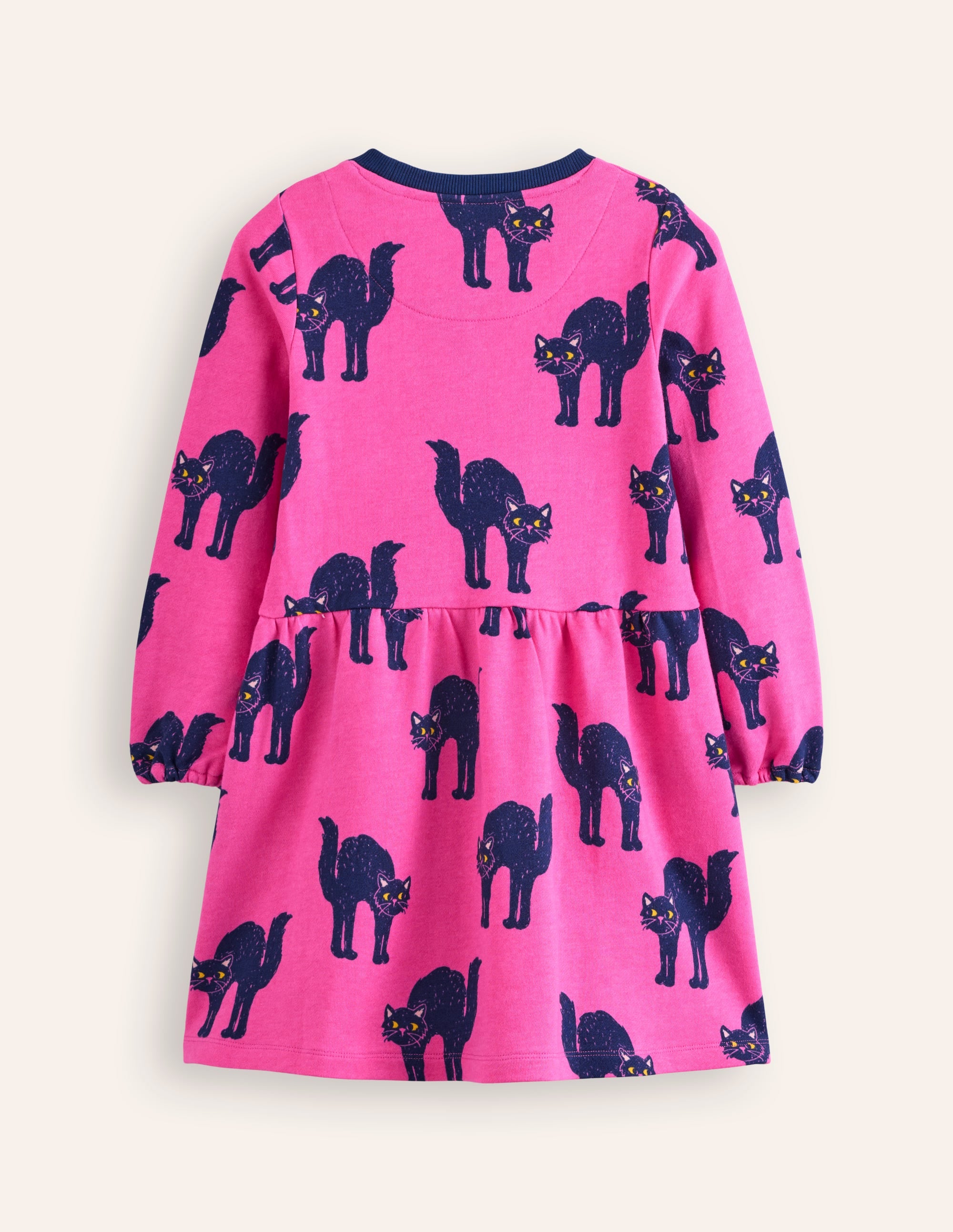 Robe-sweat à envers bouclé-Chats rose bonheur - Image 2