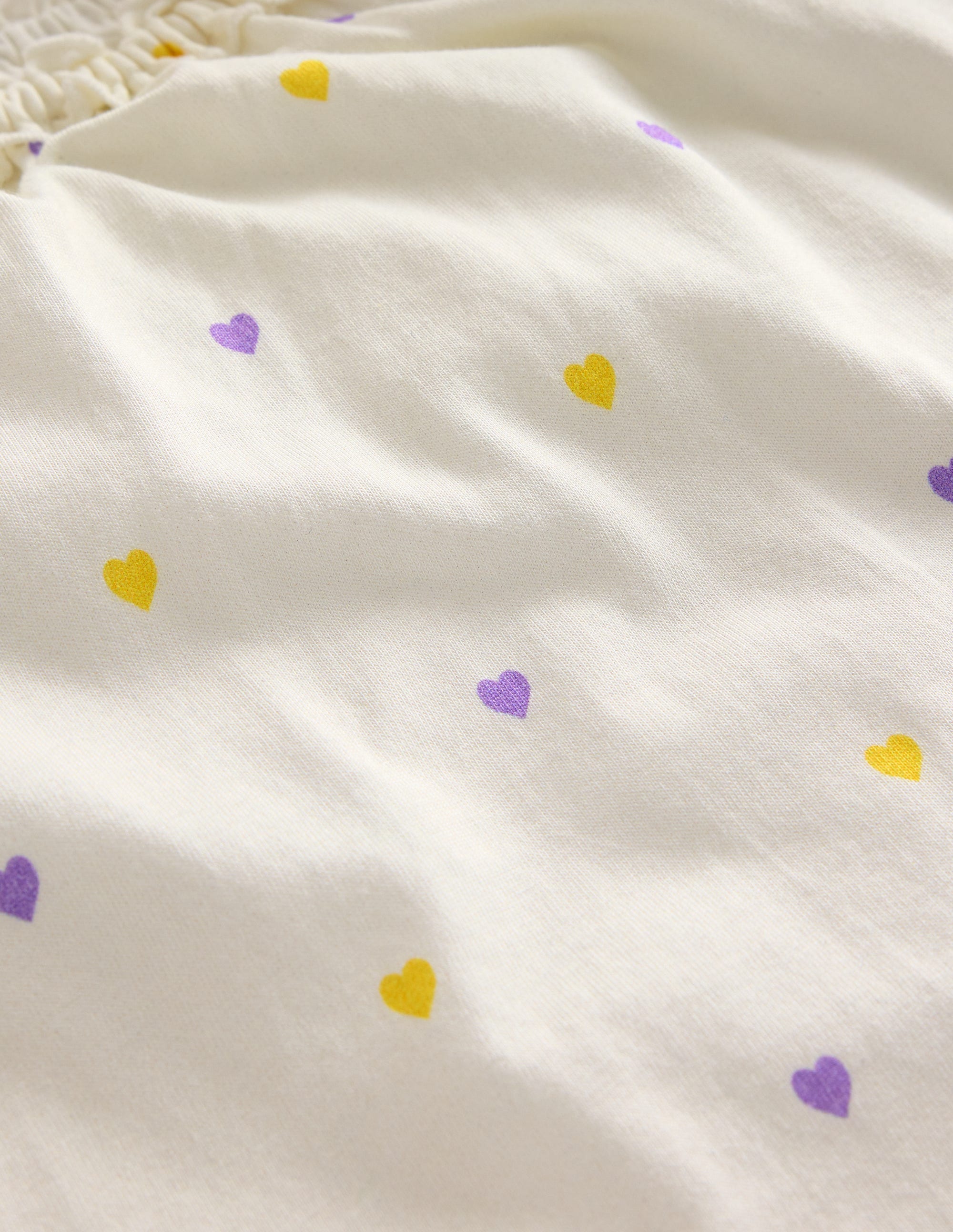 Blouse en jersey à col volanté-Petits coeurs ivoire - Image 3