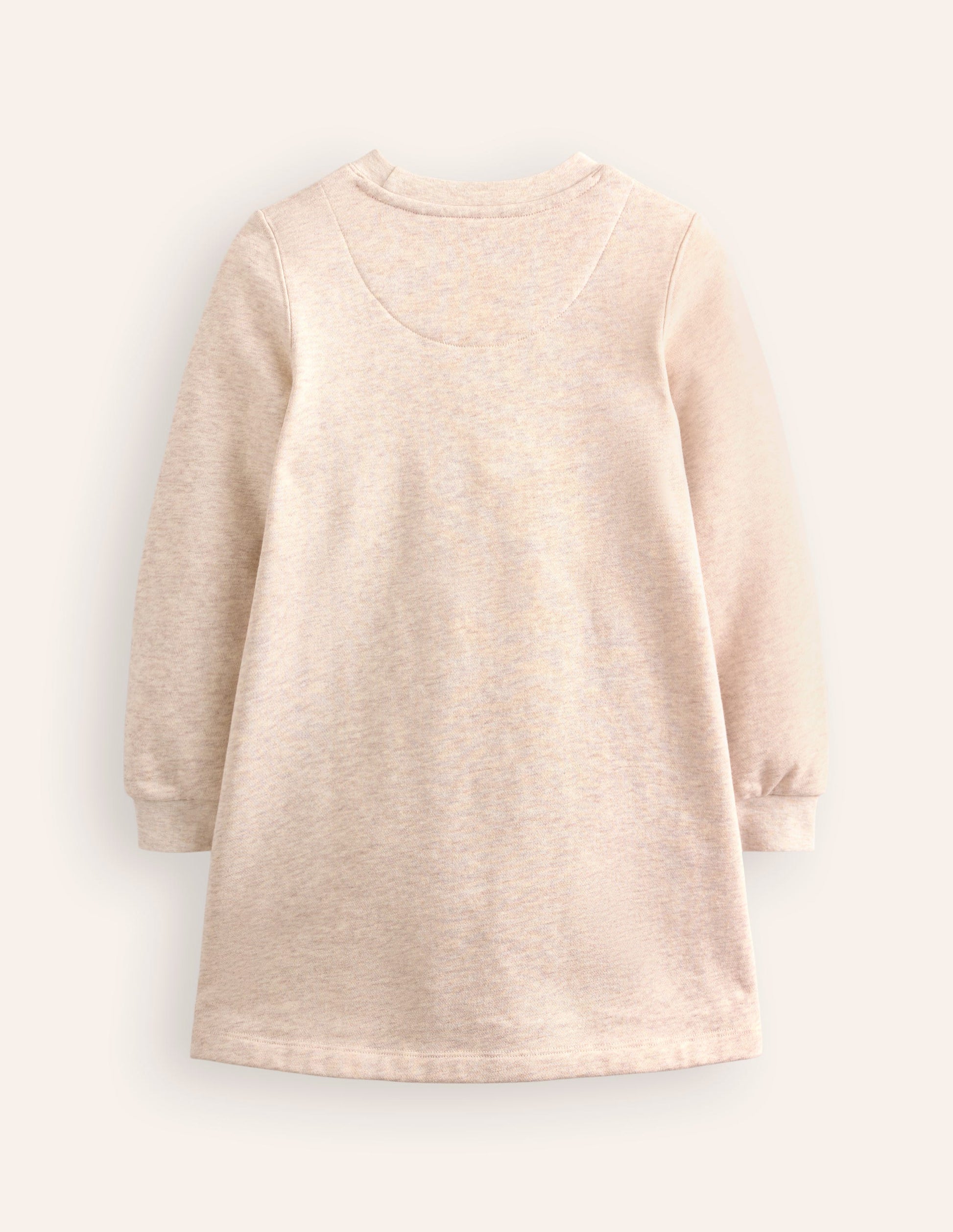 Ida Sweatshirt Appliqué Dress-Oatmeal Marl Heart-2