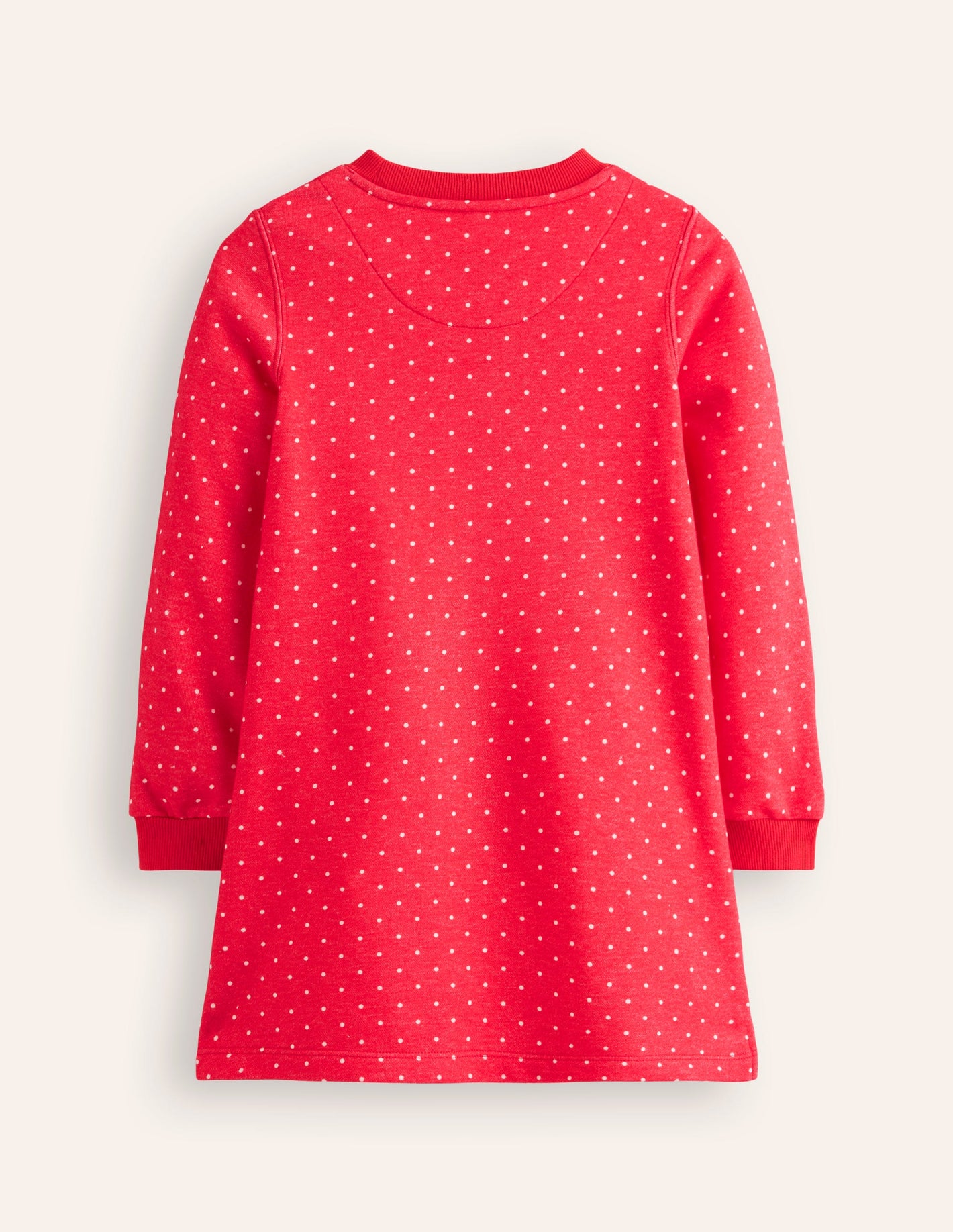 Ida Sweatshirt Appliqué Dress-Rose Pink Pin Spot Animals