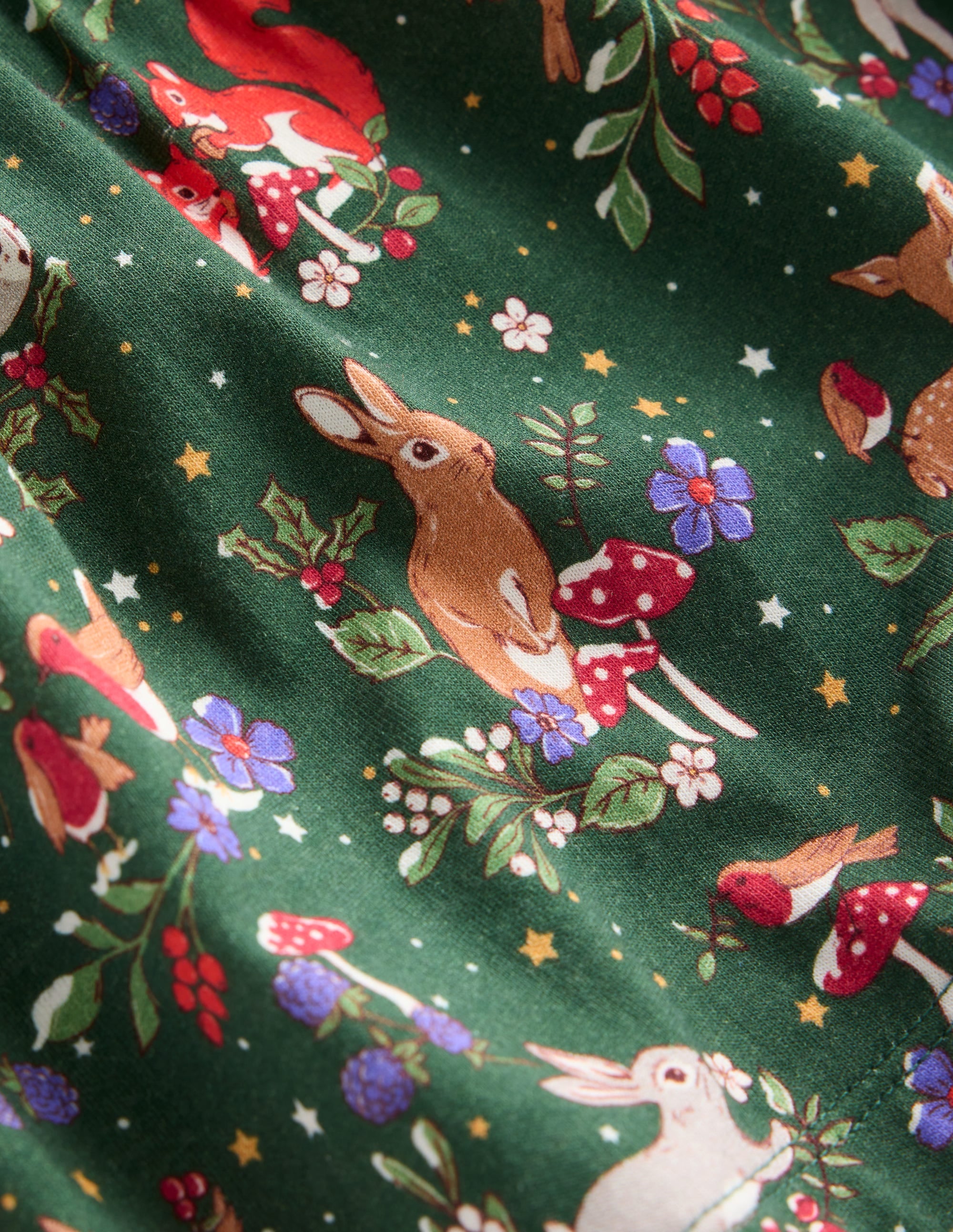 Robe en jersey à volants-Forêt de pins festive - Image 3