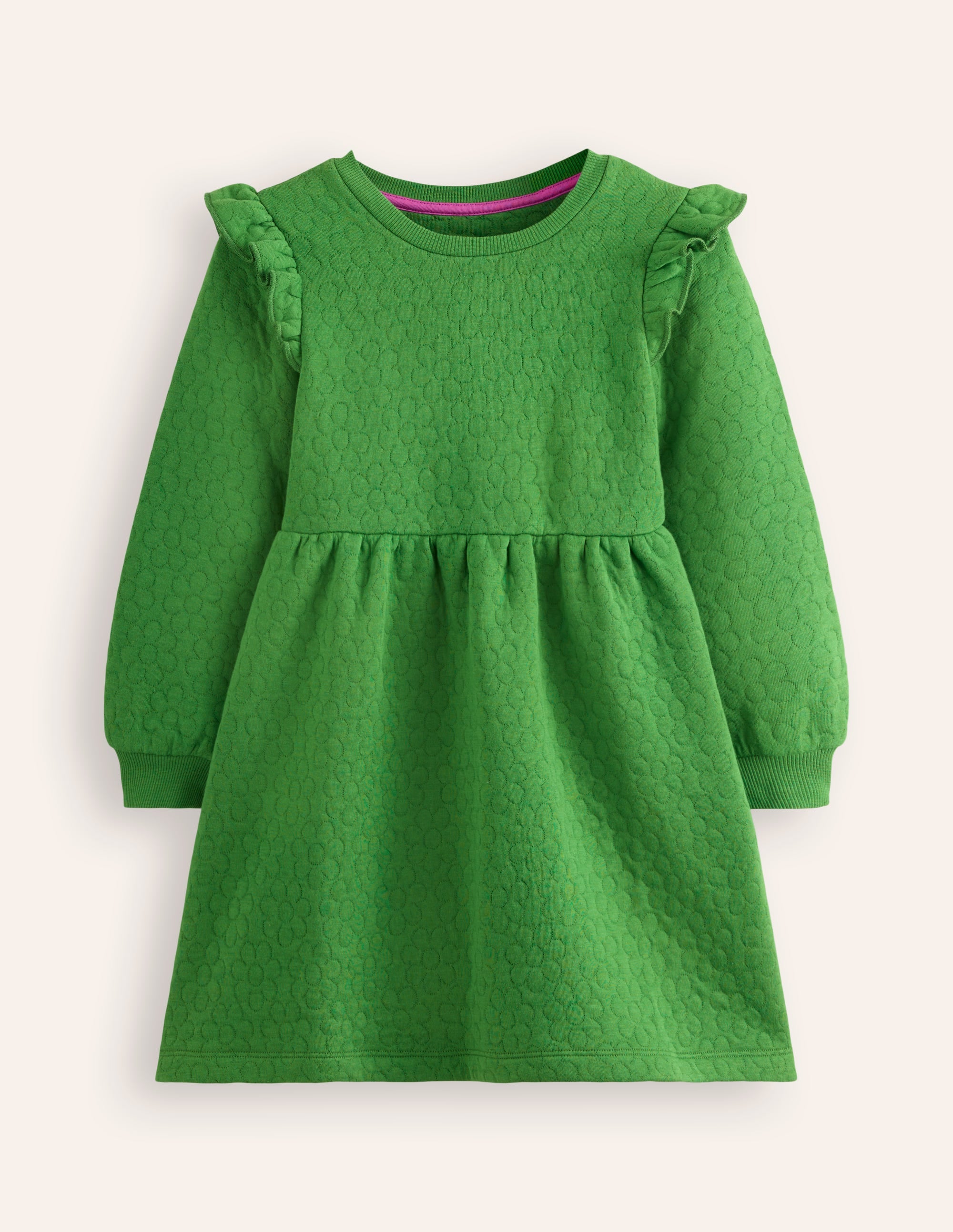 Jacquard-Sweatkleid mit Blumenmuster-Minzgrün - Image 1