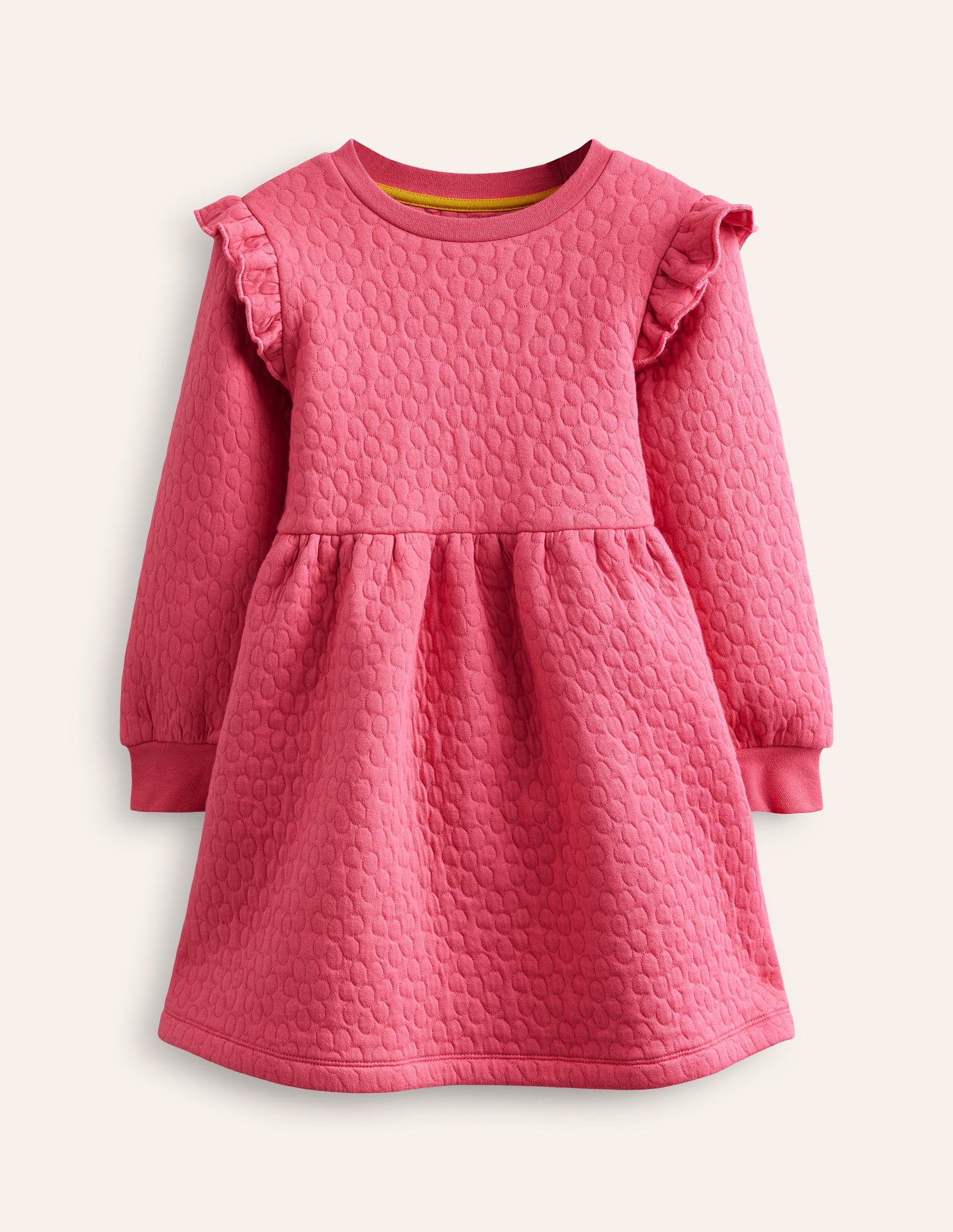 Robe-sweat à fleurs en jacquard-Rose pétale