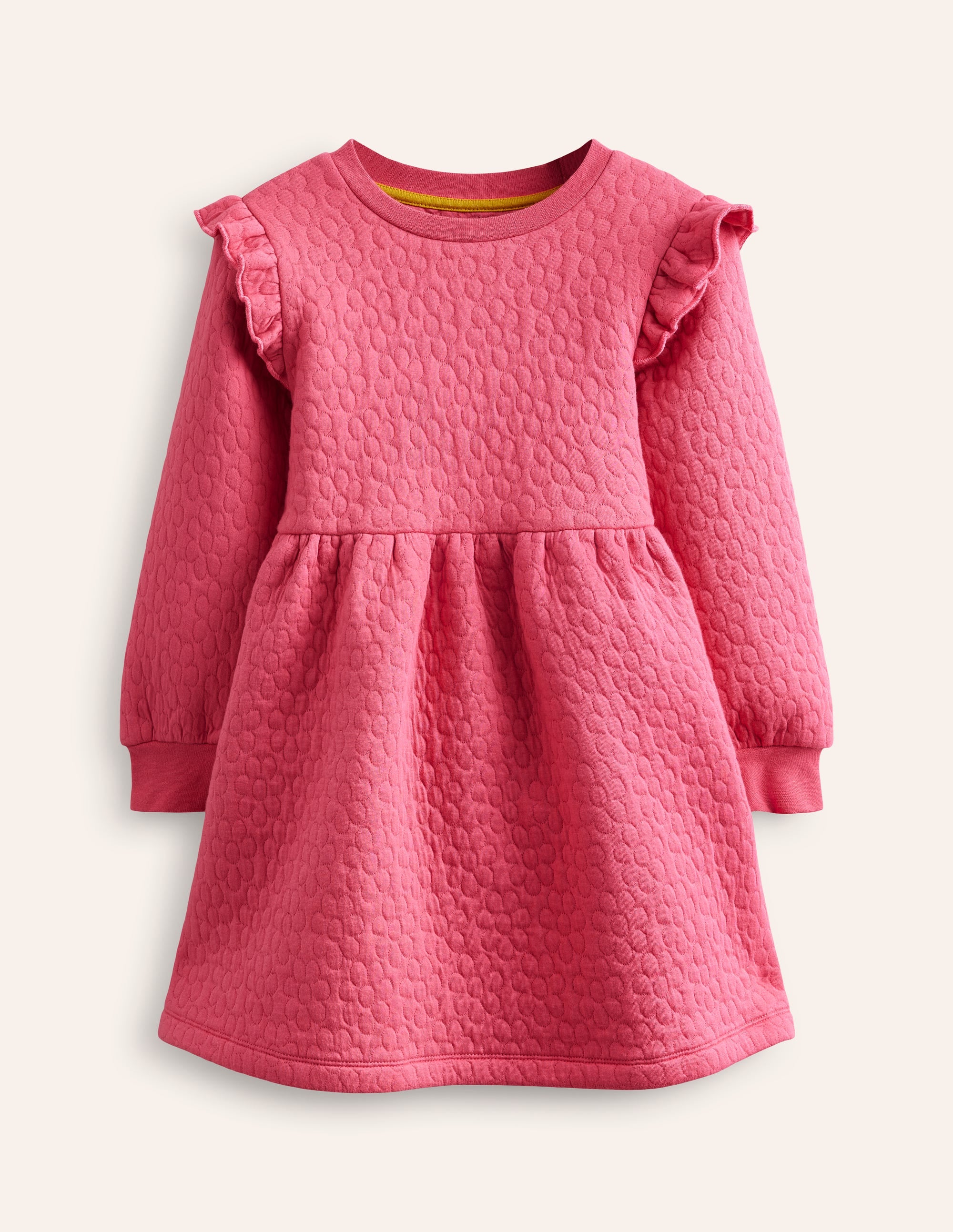Jacquard-Sweatkleid mit Blumenmuster-Rosenblattrosa - Image 1