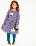 Robe en jersey avec appliqué sur l'ourlet-Noël bleu tribord doux