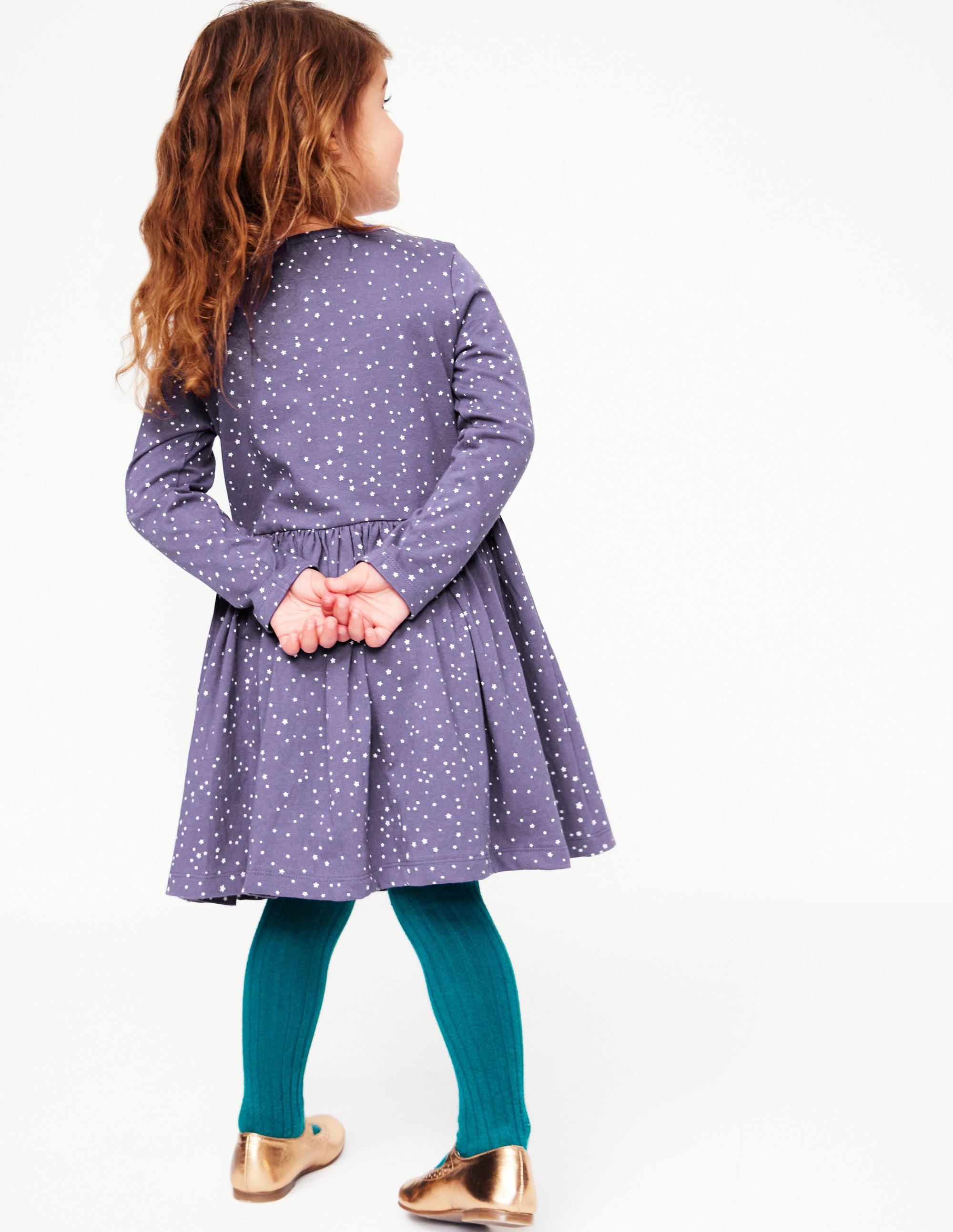 Robe en jersey avec appliqué sur l'ourlet-Noël bleu tribord doux - Image 2