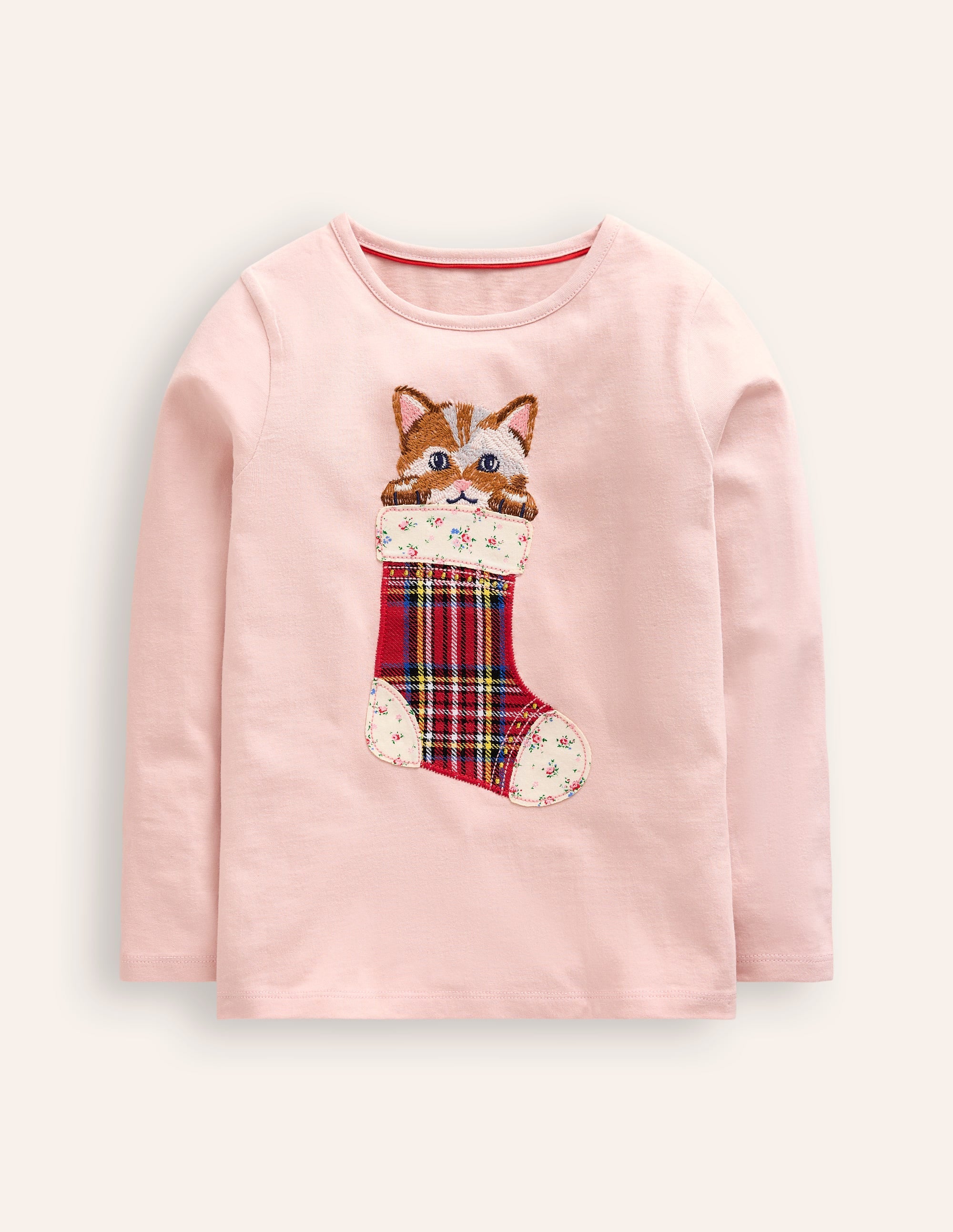 T-shirt à super surpiqûres-Chat rose craie - Image 5