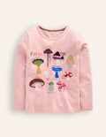 T-shirt à imprimé graphique-Champignons rose craie