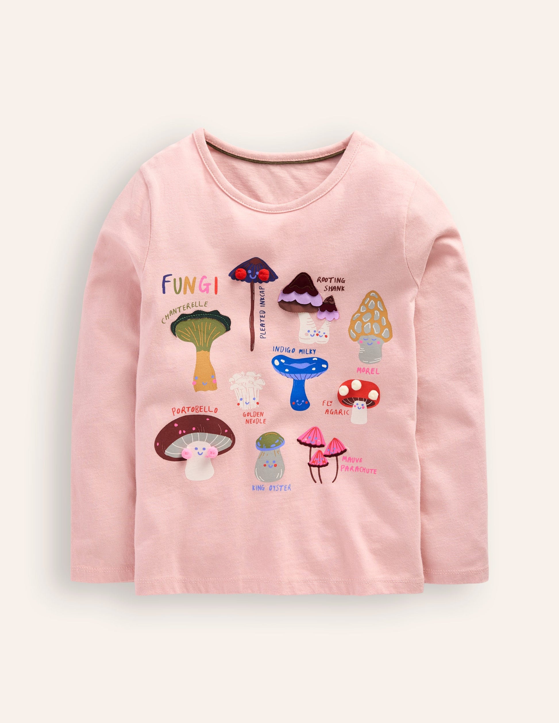 T-shirt à imprimé graphique-Champignons rose craie-1