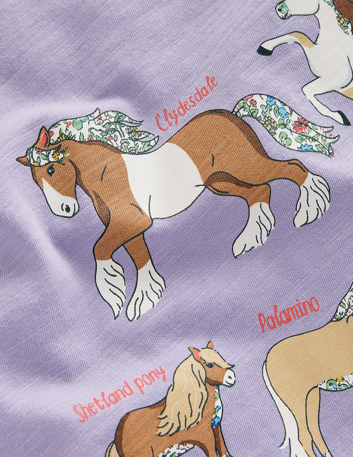 T-Shirt mit Grafikdruck-Nebliges Lavendel Pferde - Image 3