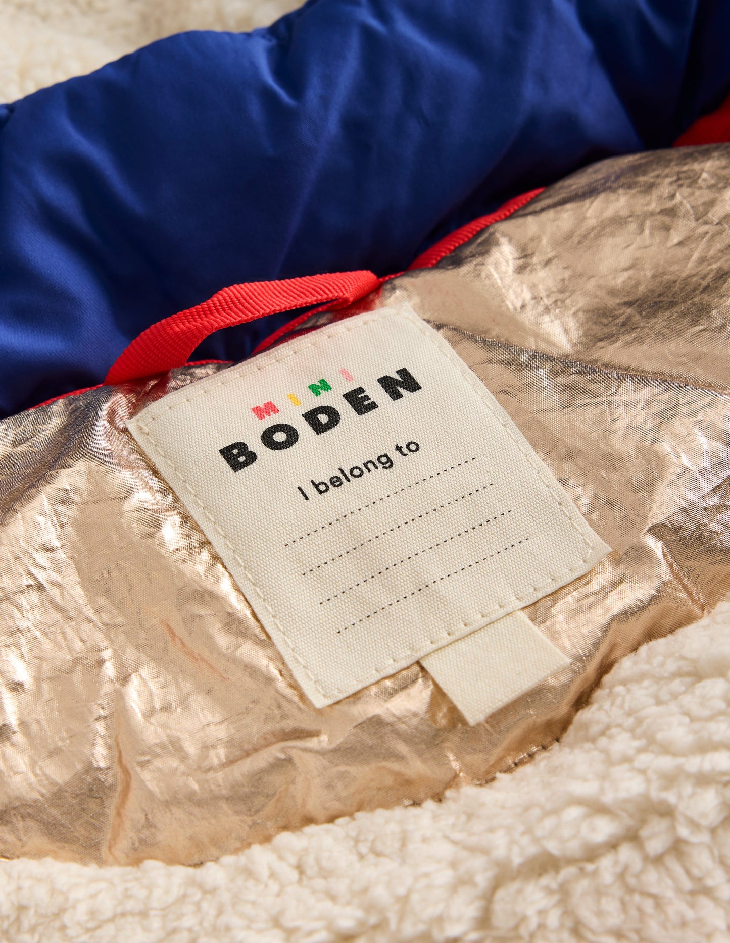 Wattierter 2-in-1-Mantel-Bunt Metallic Blockfarben