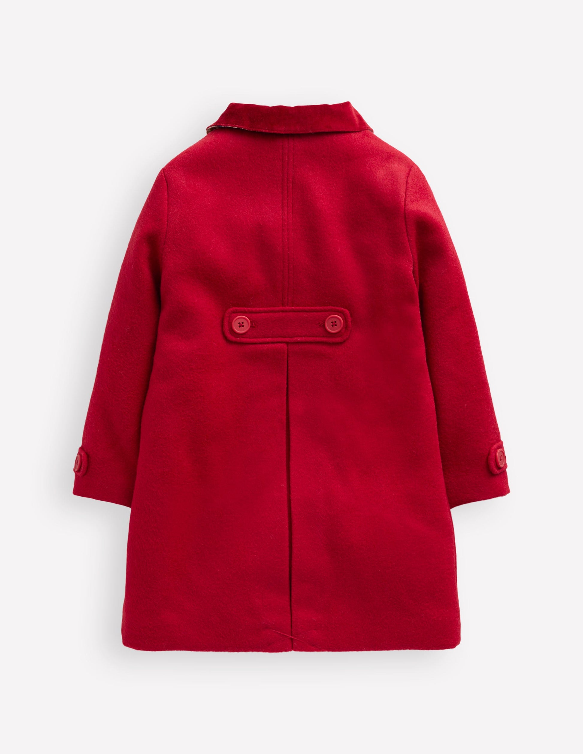 Manteau merveilleux en laine mélangée-Broderie Rouge Royal-7