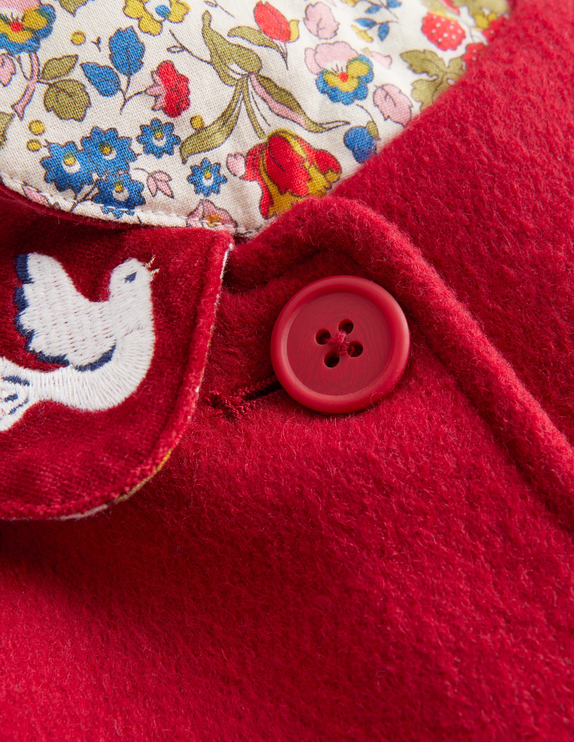 Manteau merveilleux en laine mélangée-Broderie Rouge Royal - Image 8