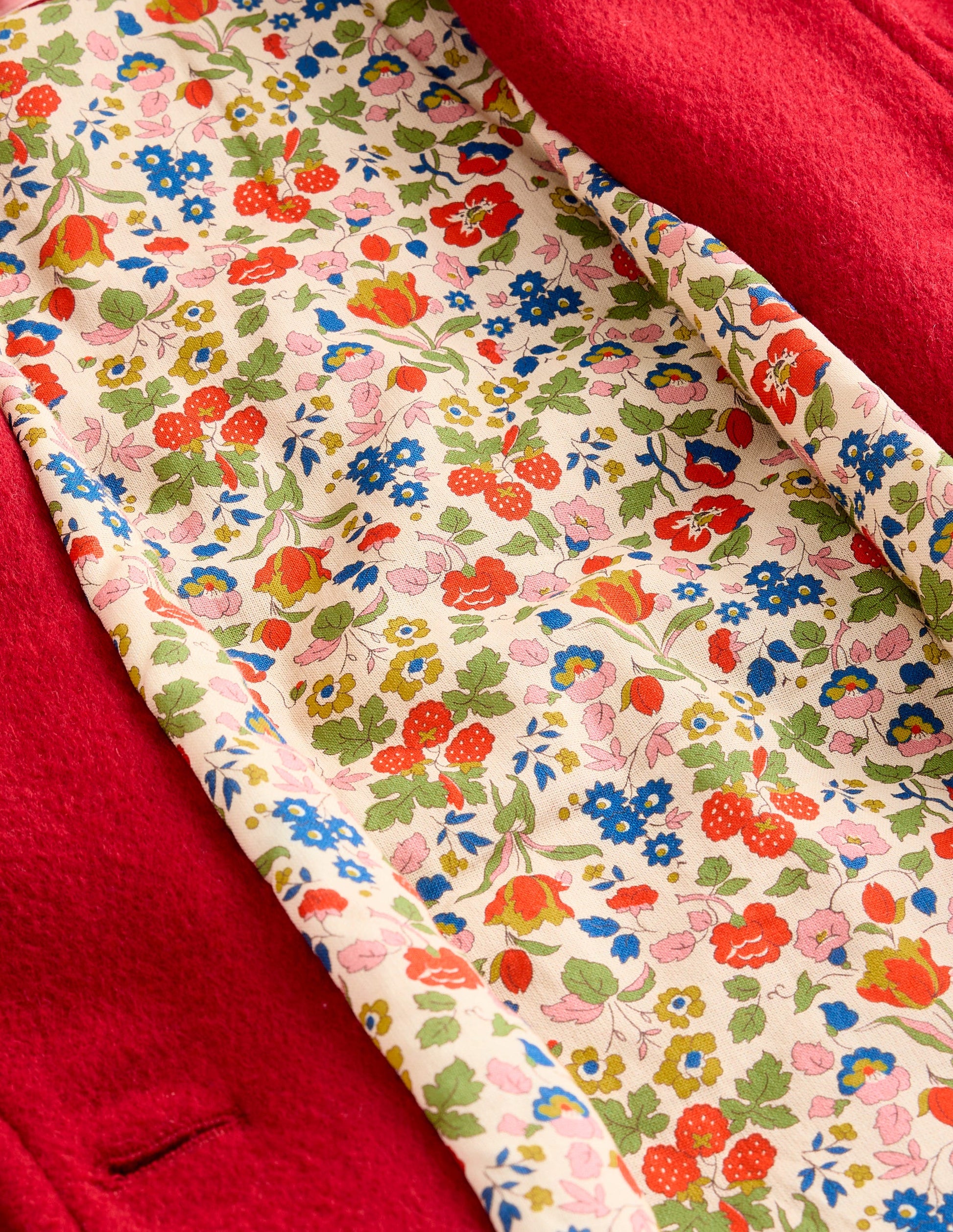 Manteau merveilleux en laine mélangée-Broderie Rouge Royal-10