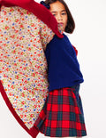 Manteau merveilleux en laine mélangée-Broderie Rouge Royal