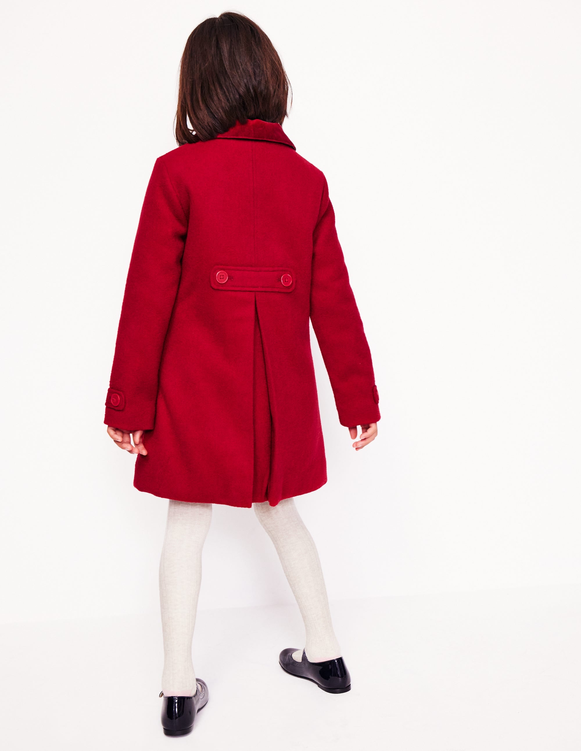 Manteau merveilleux en laine mélangée-Broderie Rouge Royal - Image 5