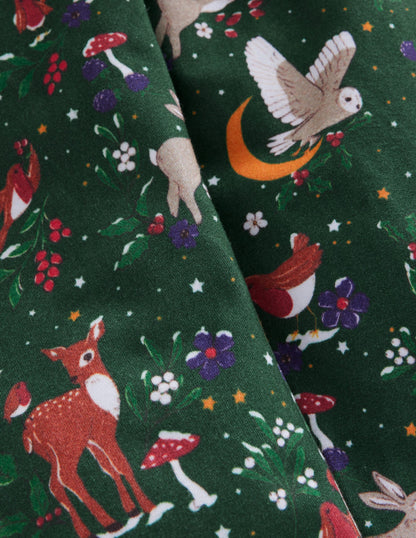 Legging fun-Motif Festive Woodland vert lierre