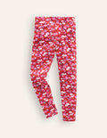 Legging pour tous les jours fun-Motif fleur festive rouge brillant