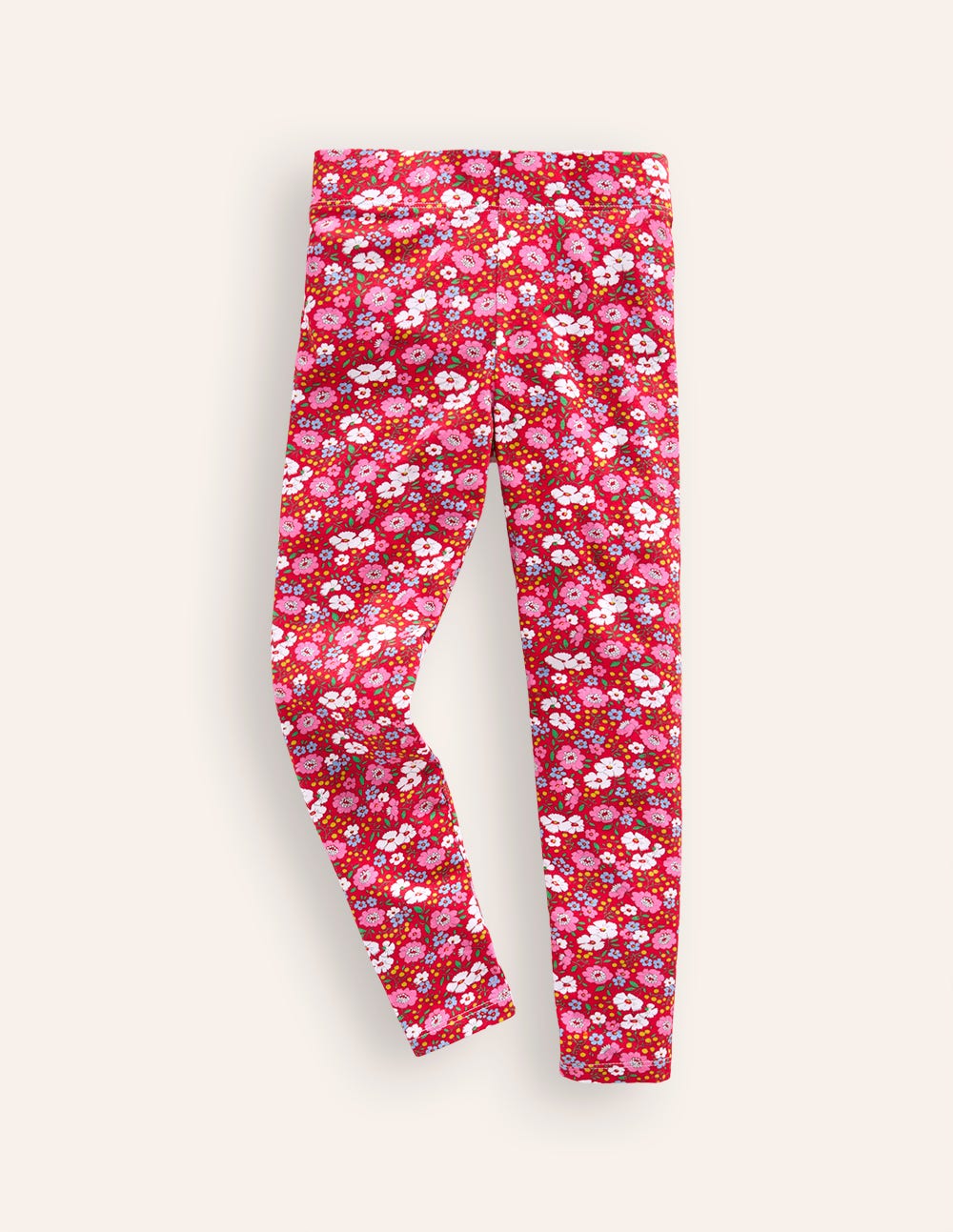 Legging pour tous les jours fun-Motif fleur festive rouge brillant - Image 1