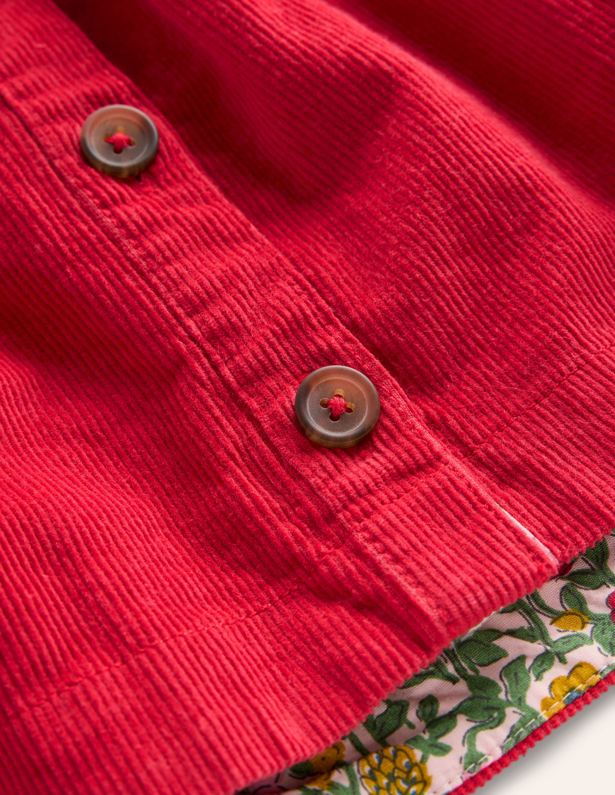 Robe chasuble boutonnée-Velours côtelé rouge écarlate - Image 3