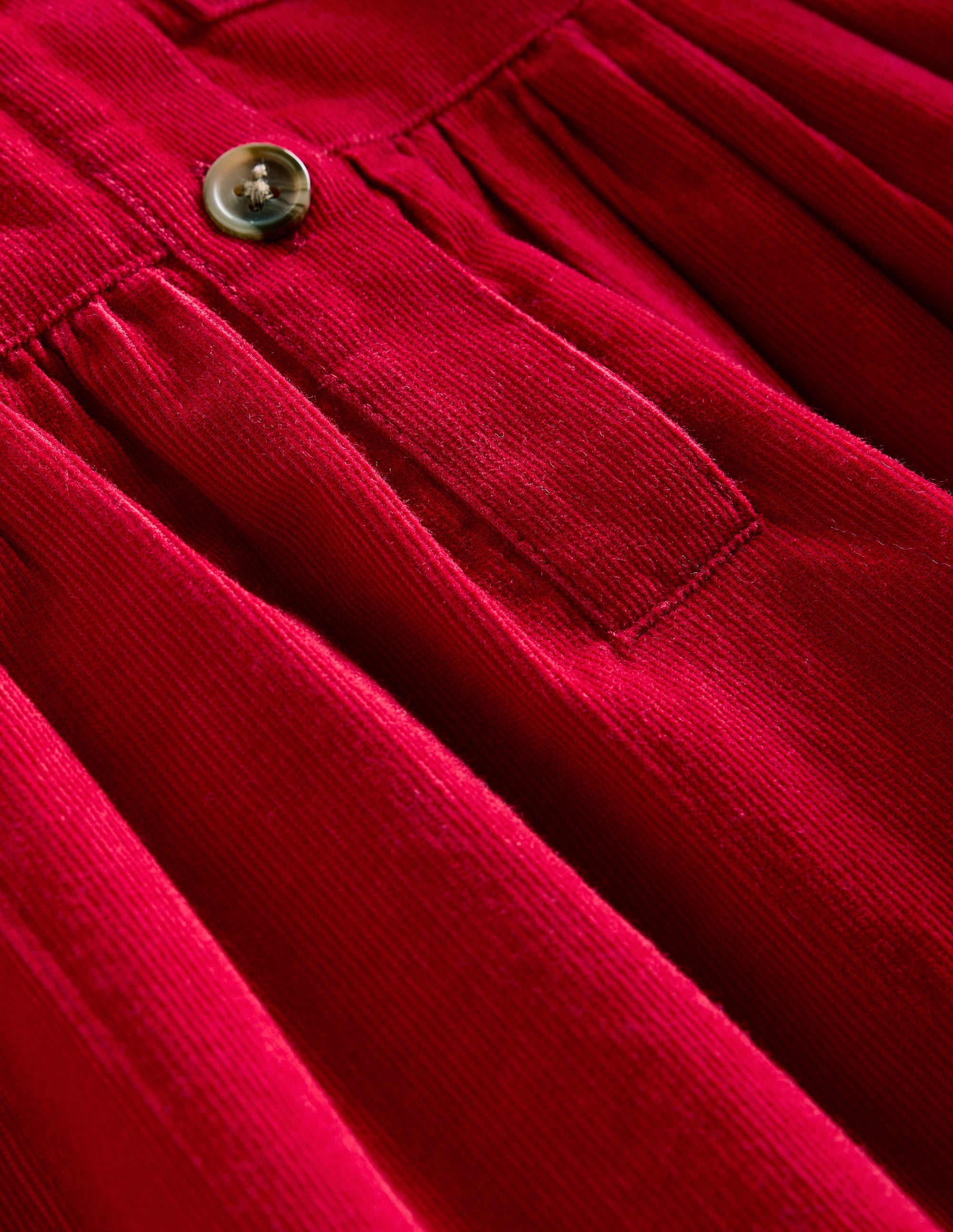 Hemdblusenkleid mit Puffärmeln-Karminrot - Image 6