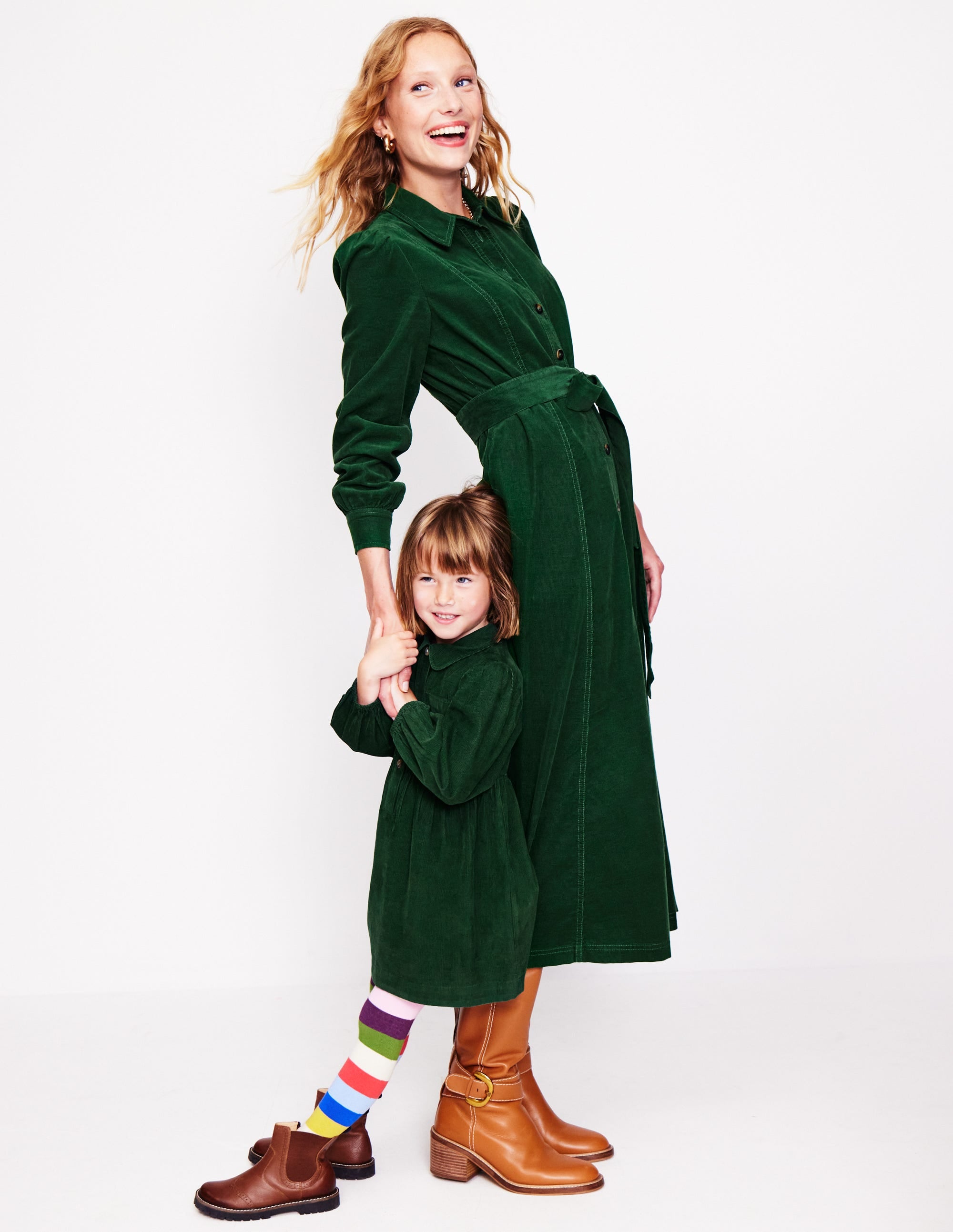 Hemdblusenkleid mit Puffärmeln-Motiv Pine Cord - Image 4