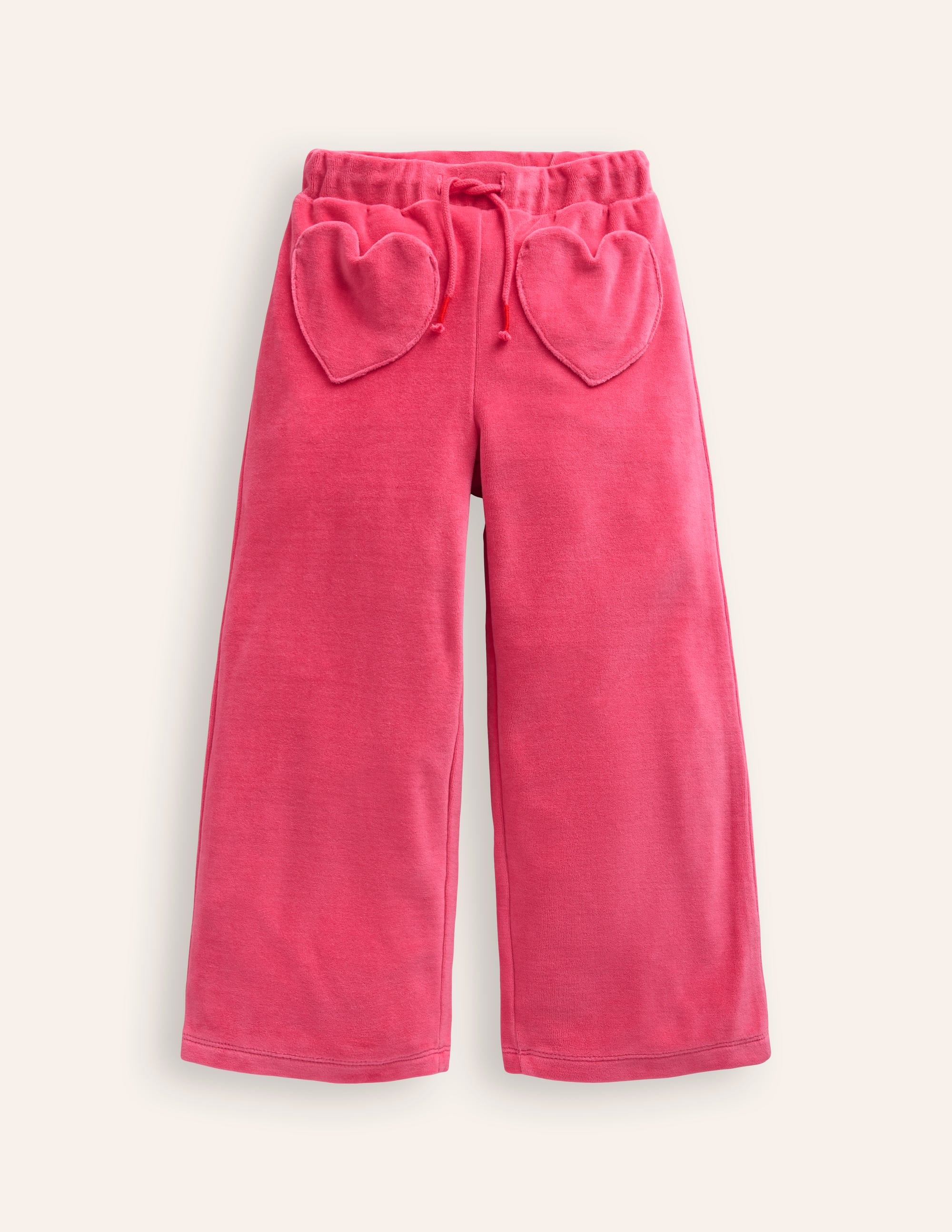 Bas de jogging en velours à poches cœurs-Almond Sparkle - Image 1