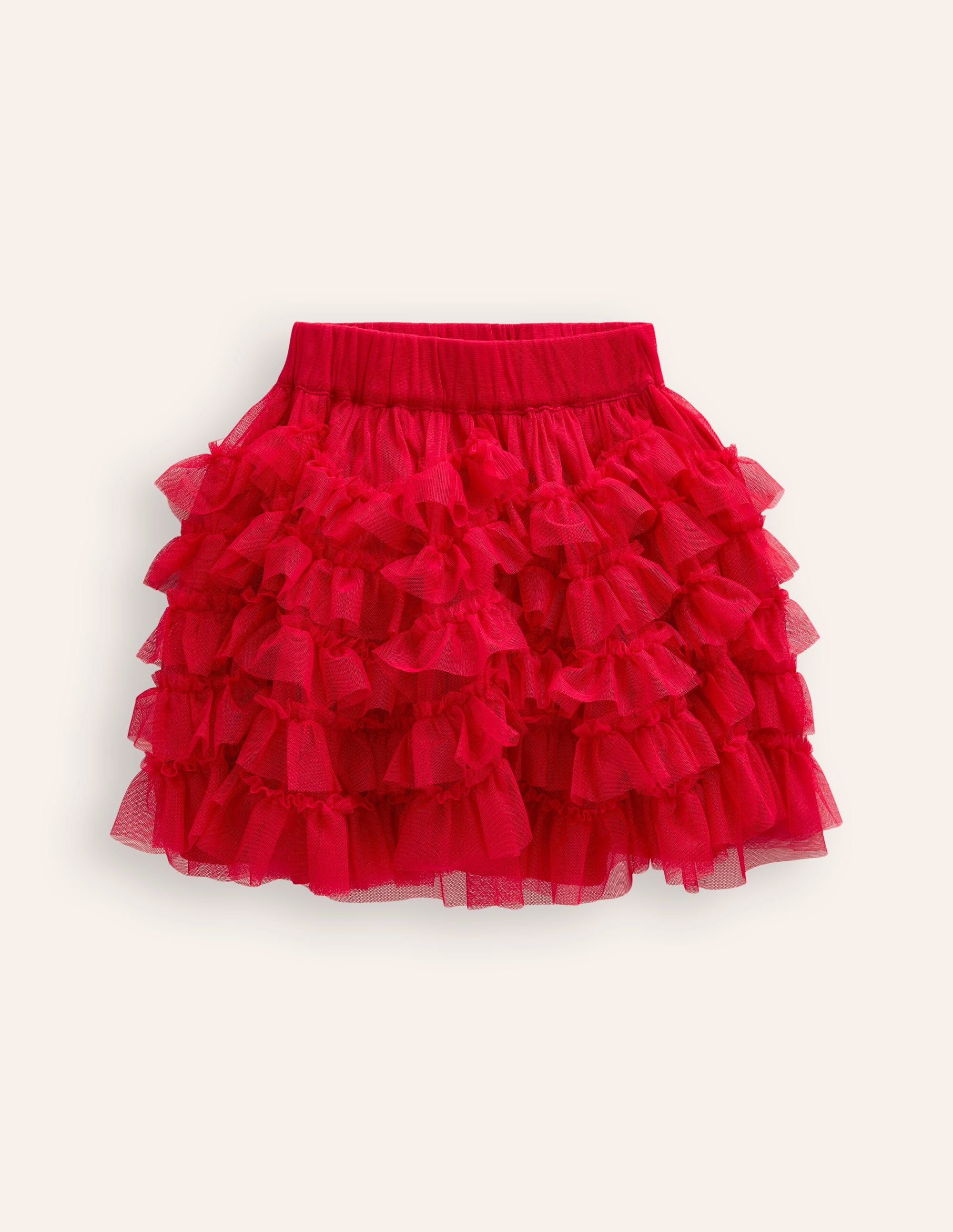 Jupe en tulle à volants-Rouge Coquelicot - Image 1