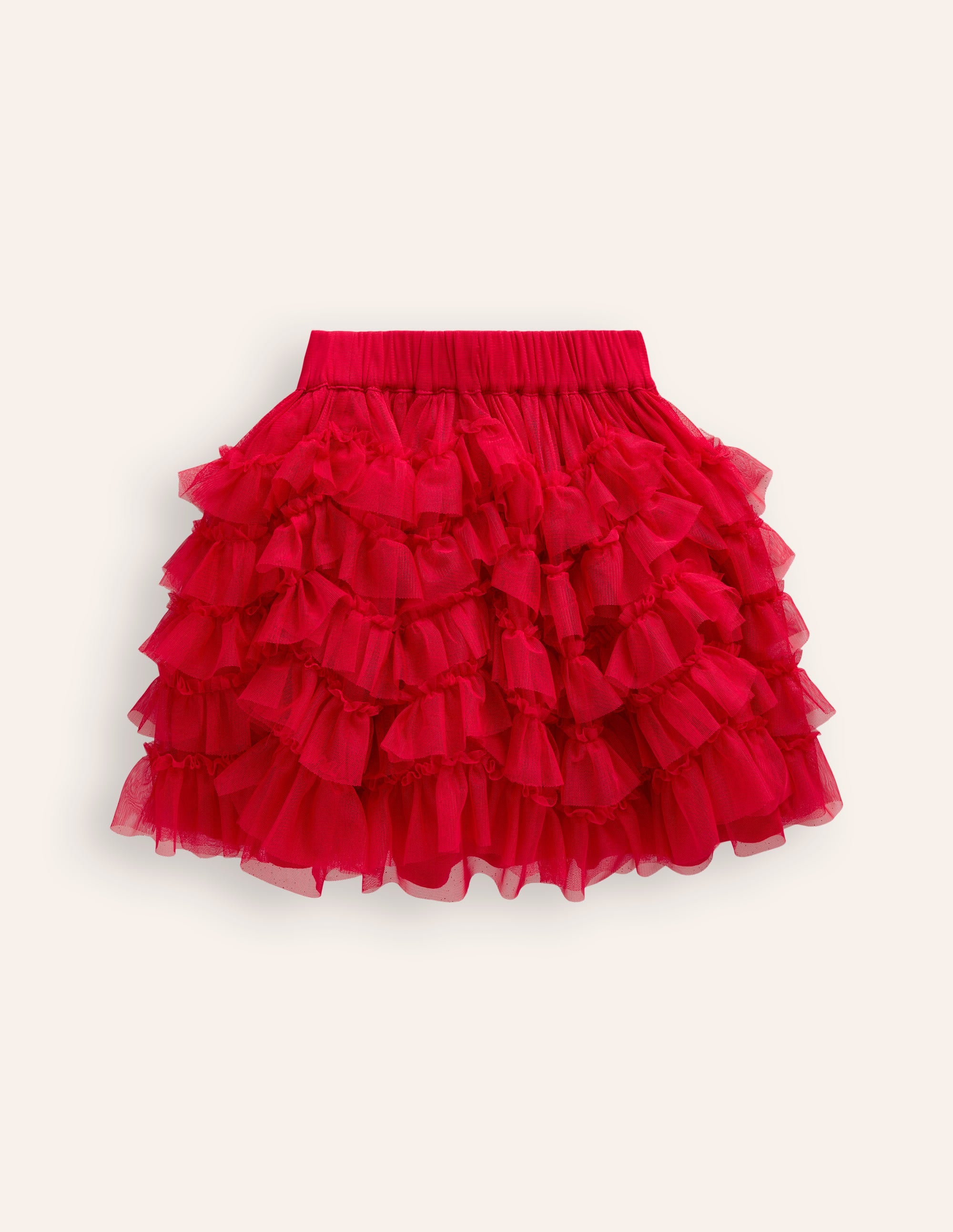 Jupe en tulle à volants-Rouge Coquelicot - Image 2