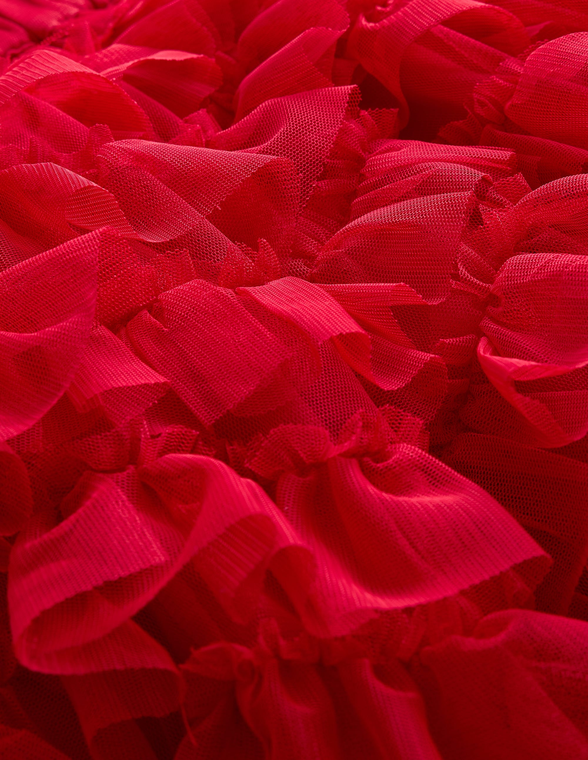 Jupe en tulle à volants-Rouge Coquelicot - Image 3