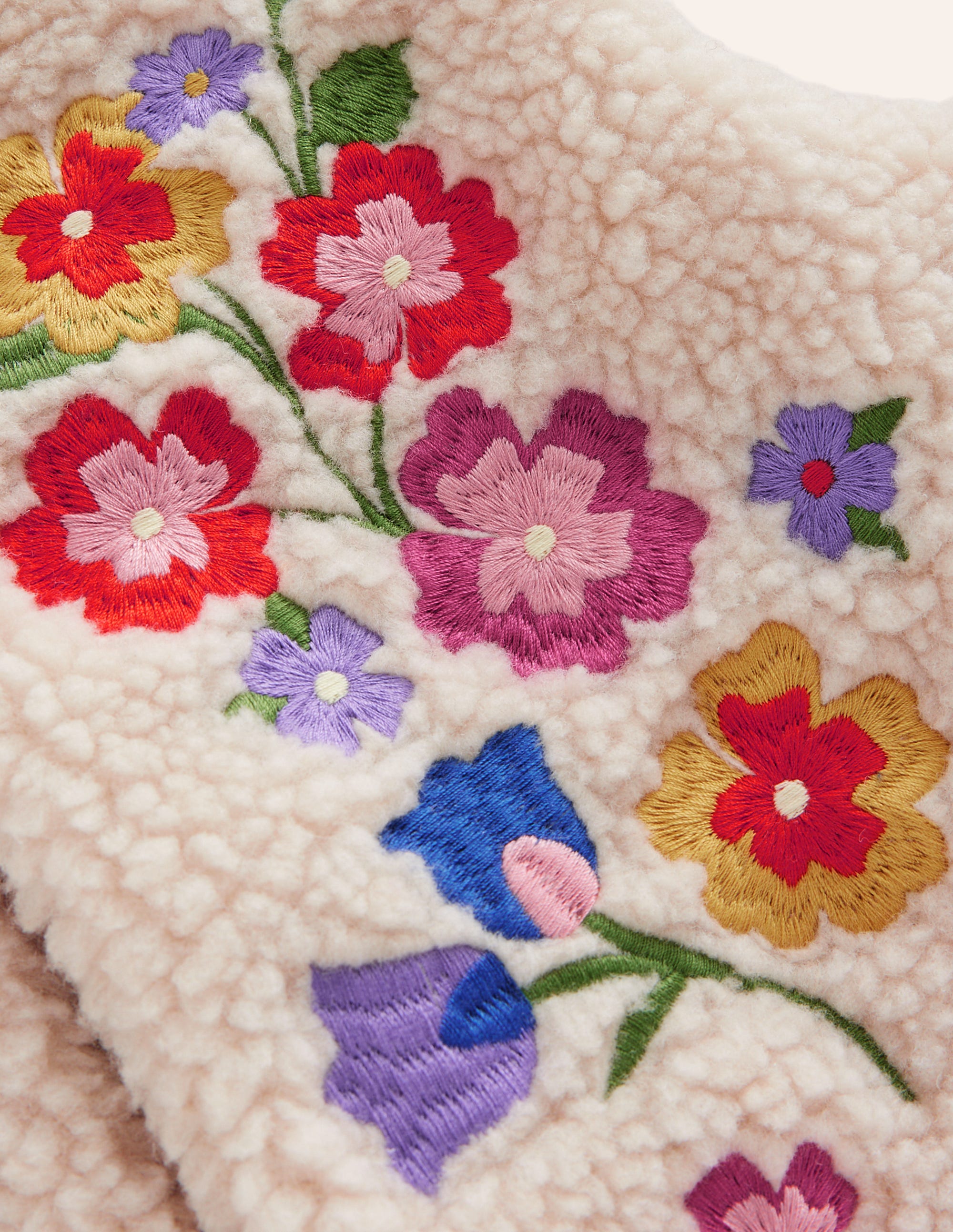 Veste sans manches en borg-Broderie avoine - Image 3