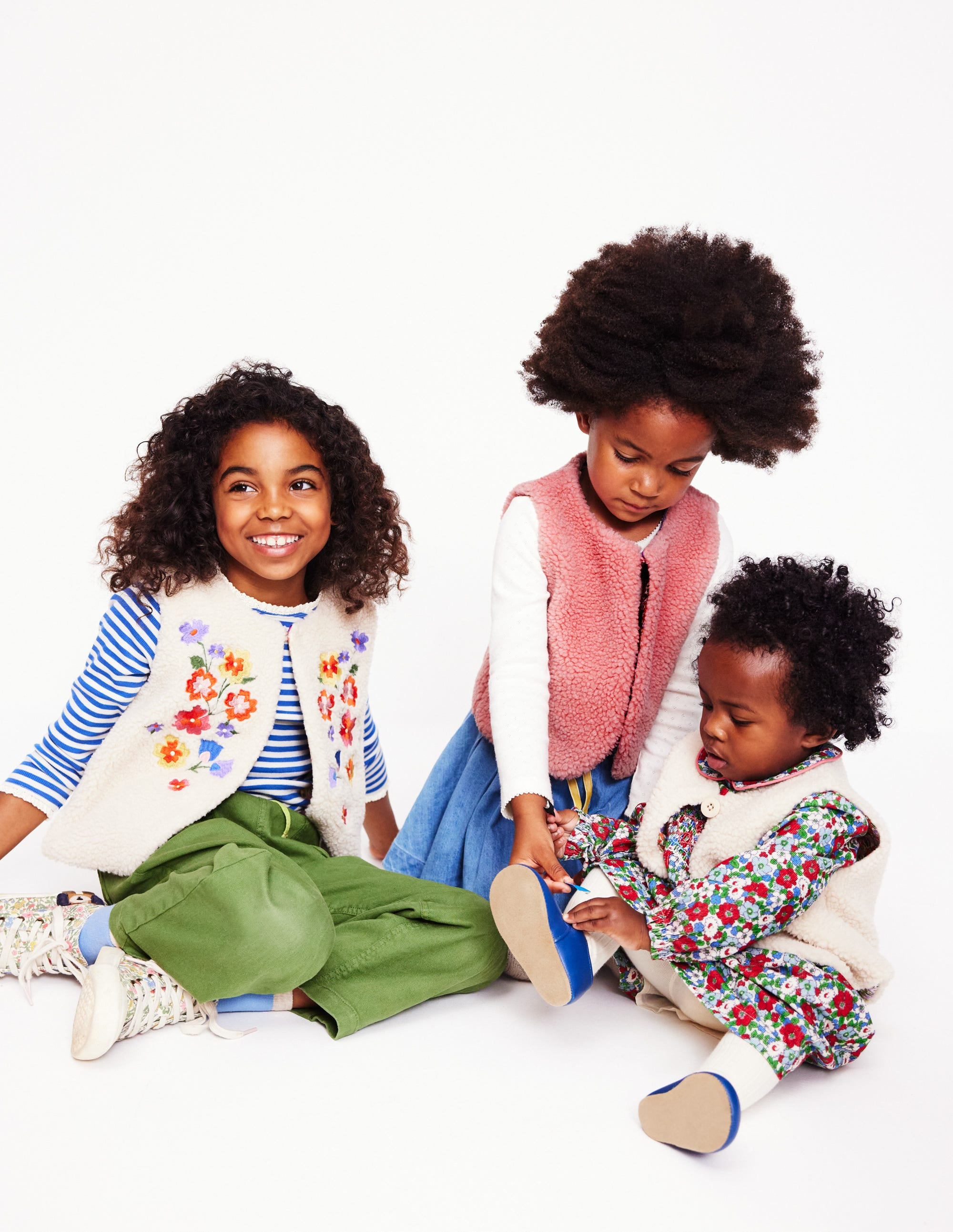 Veste sans manches en borg-Rose amande - Image 4